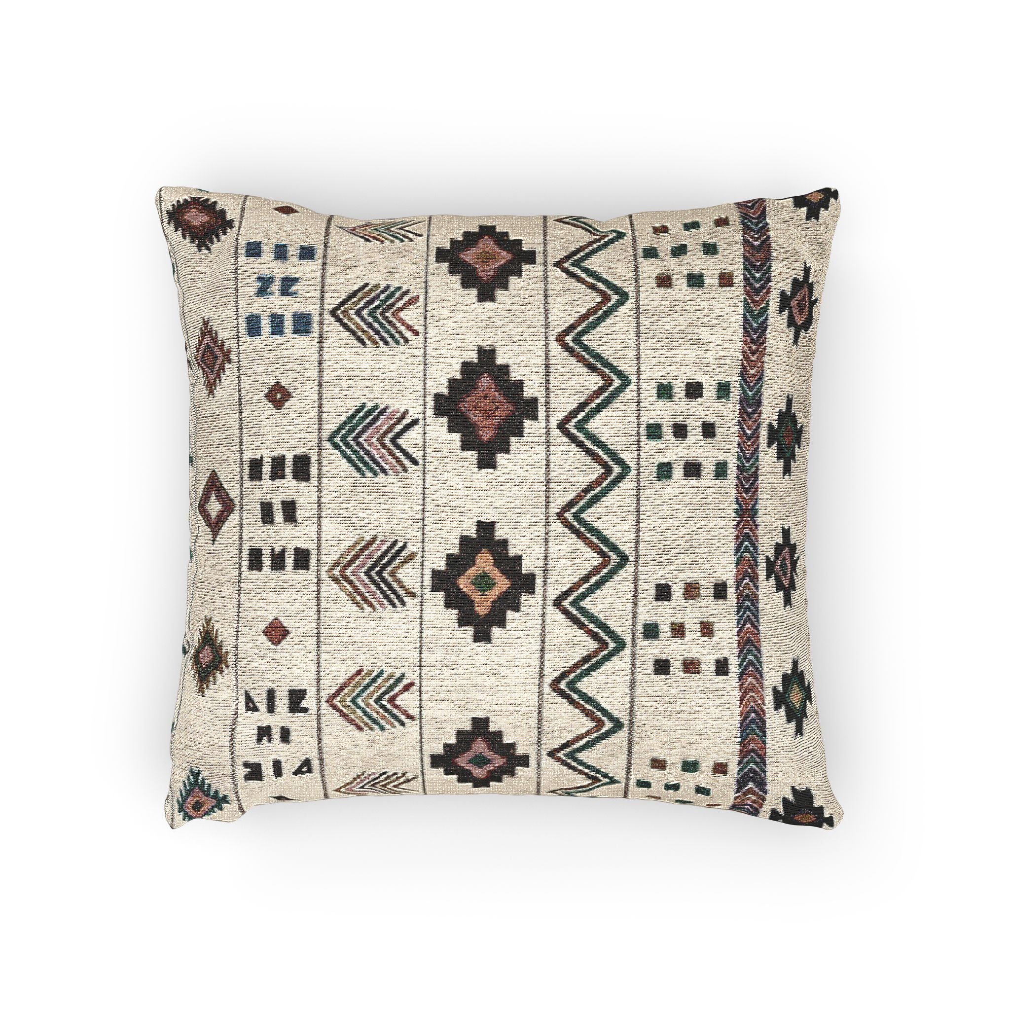 Southwestern Geometric Woven Pillow | Boho Tribal Throw Pillow