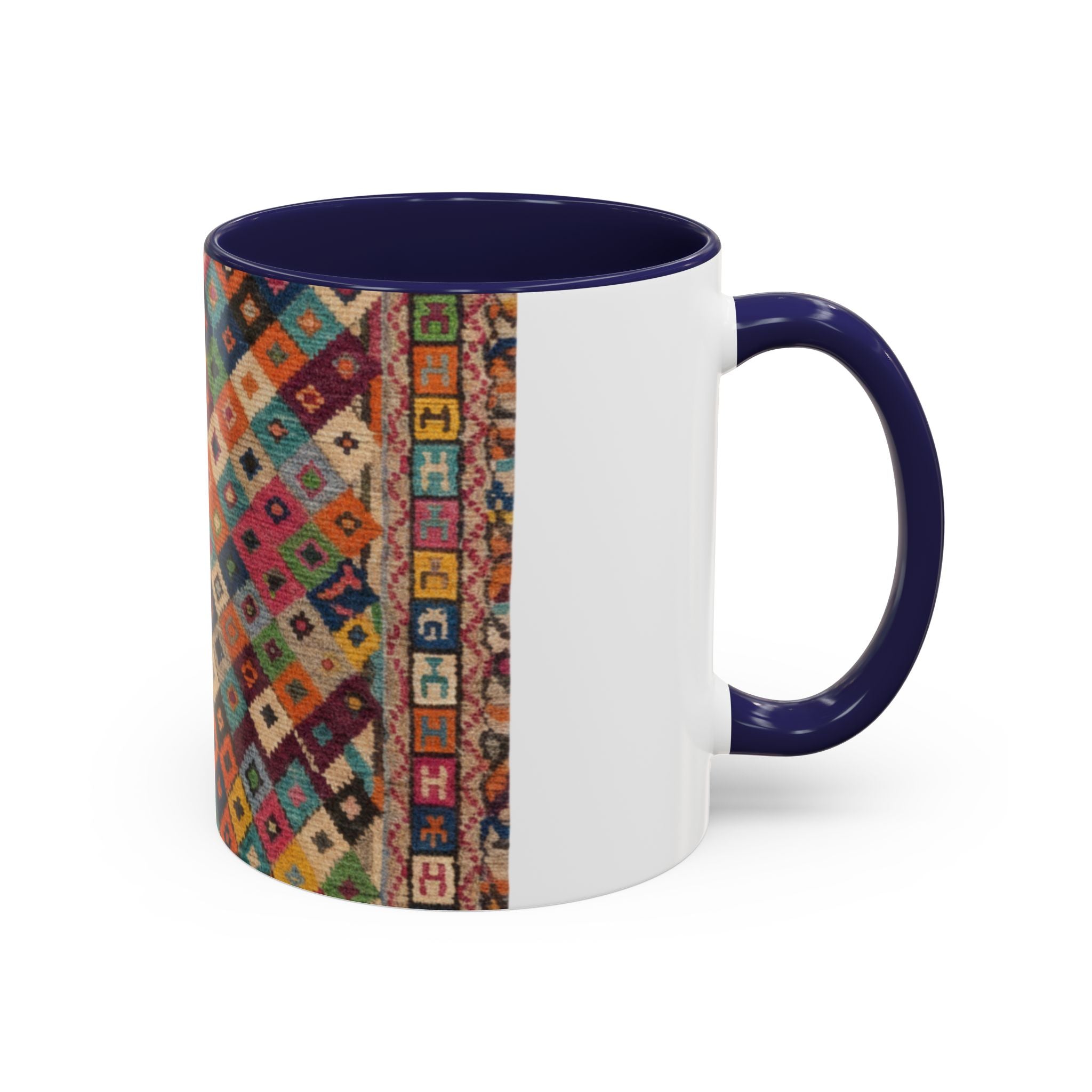 Colorful Kilim Diamond Pattern Mug | Accent Coffee Mug 11oz 15oz