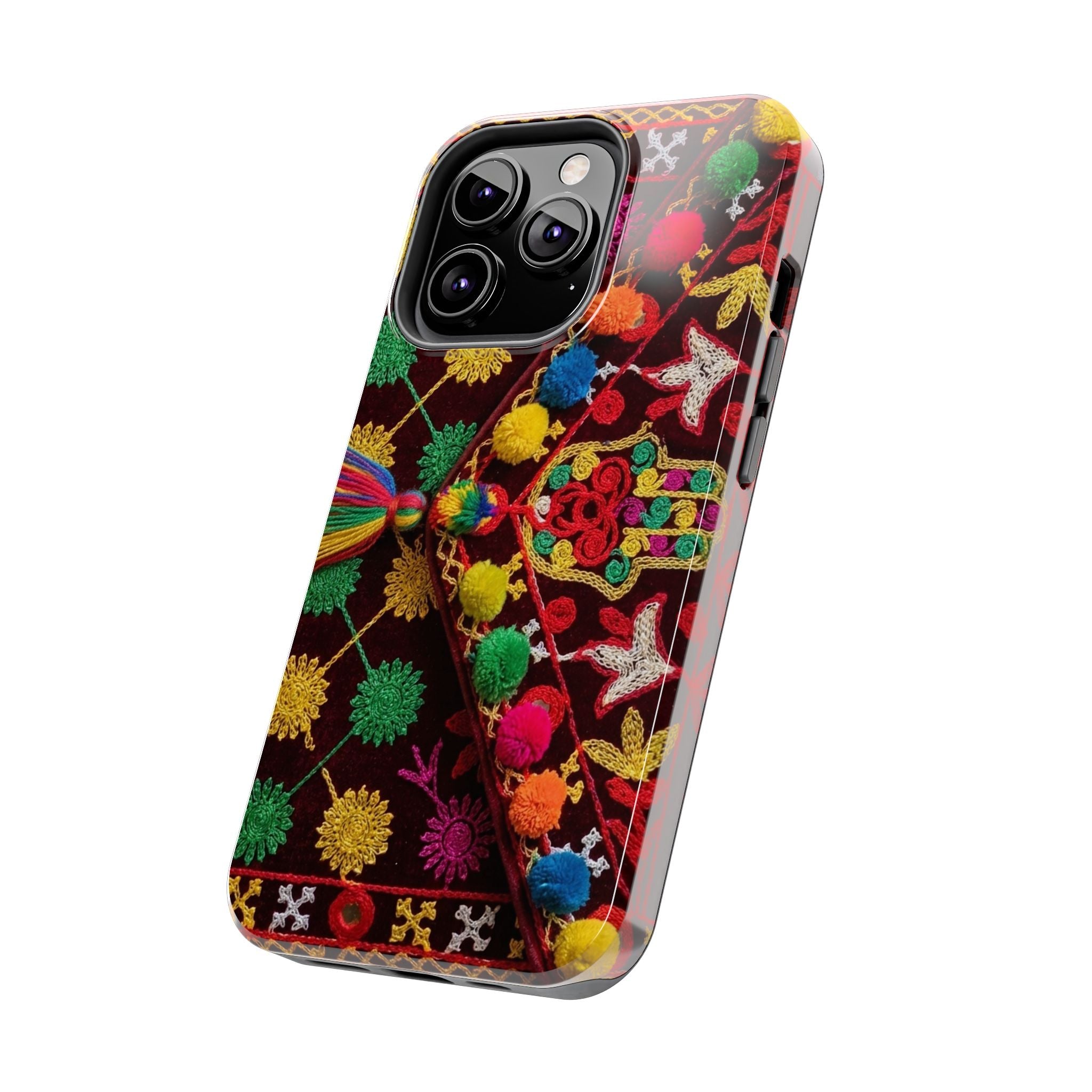 Colorful Pom Pom Pattern Phone Case | Tough Phone Case