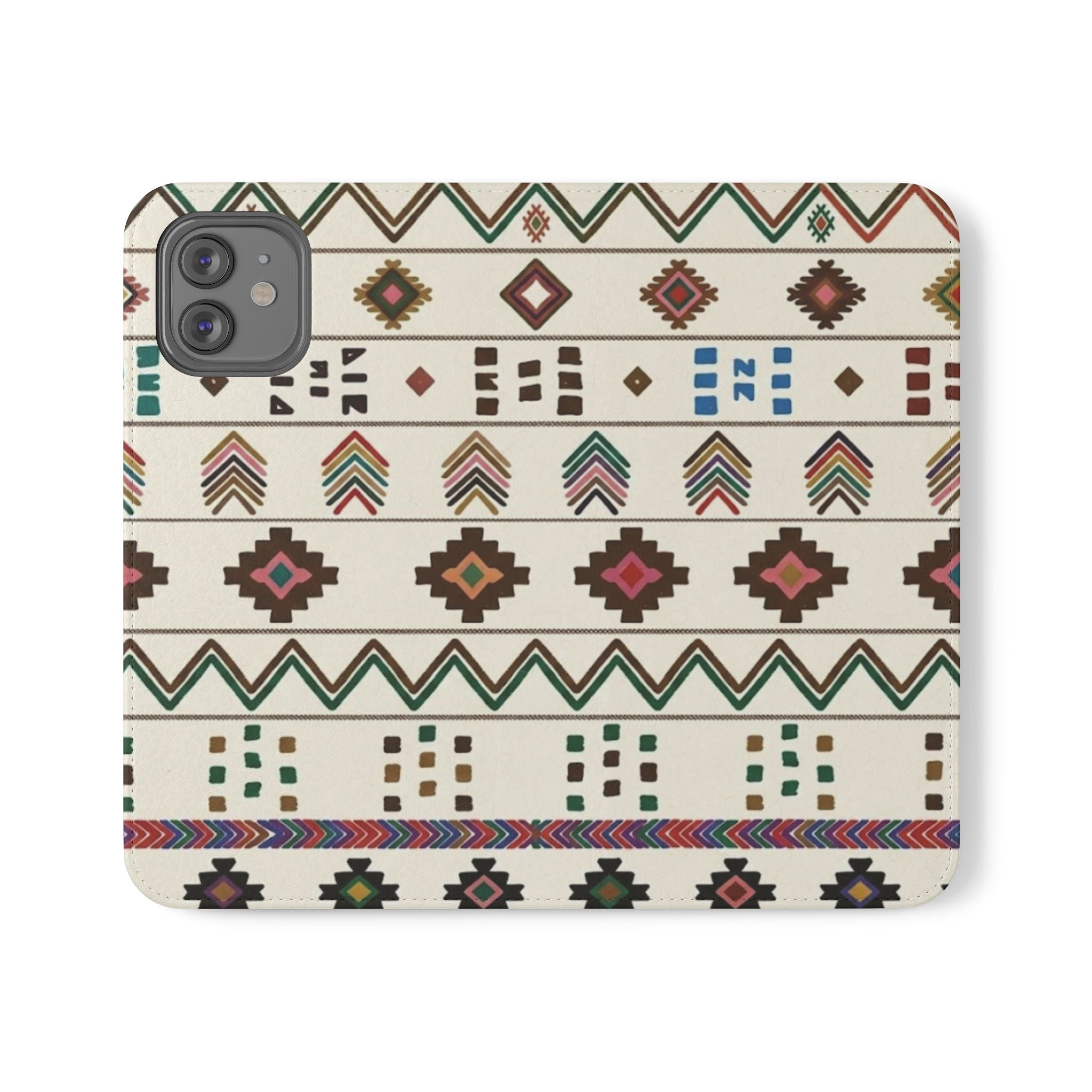 Southwestern Aztec Pattern Flip Case | Tribal Phone Wallet, Card Slots