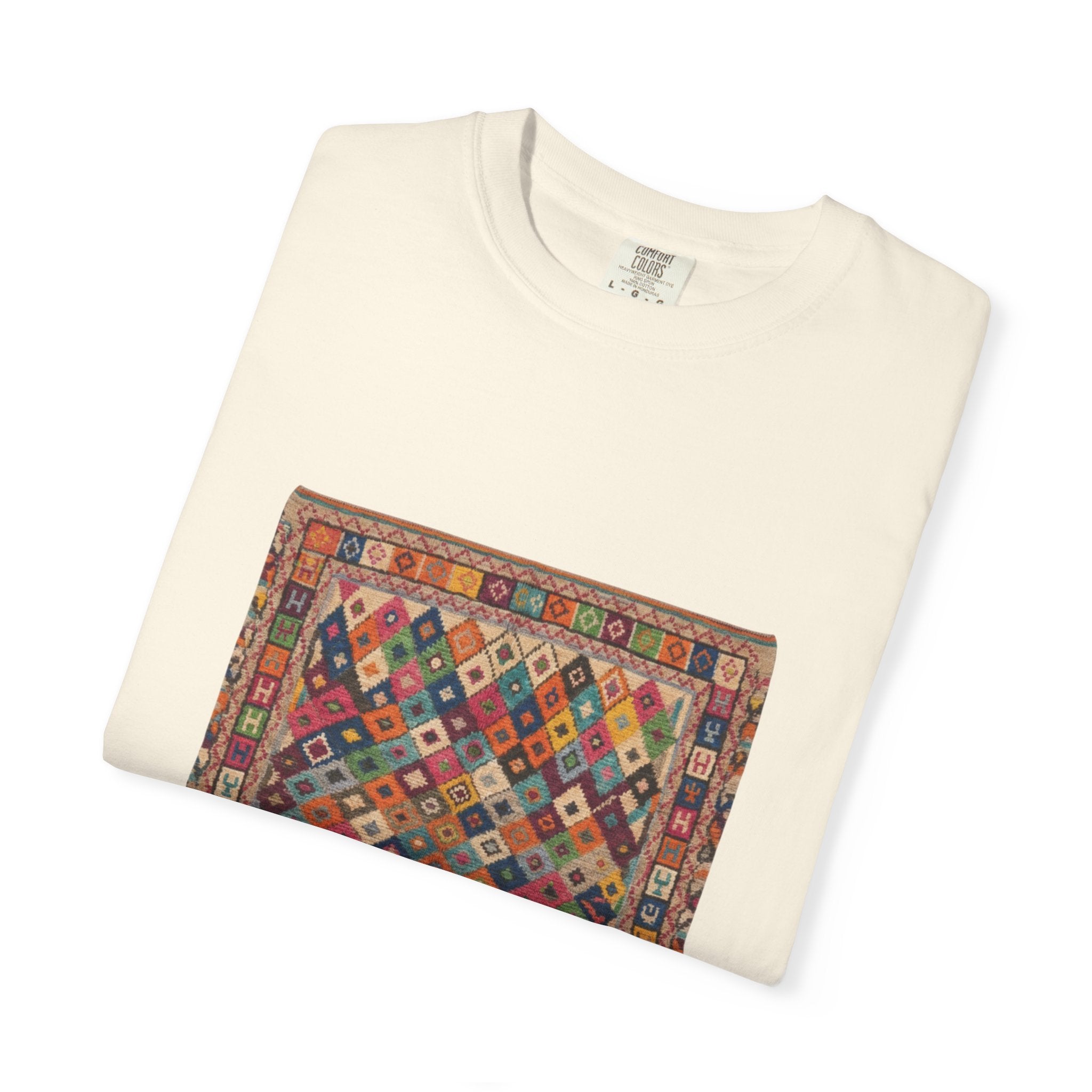 Colorful Kilim Rug Artwork T-Shirt | Geometric Ethnic Print
