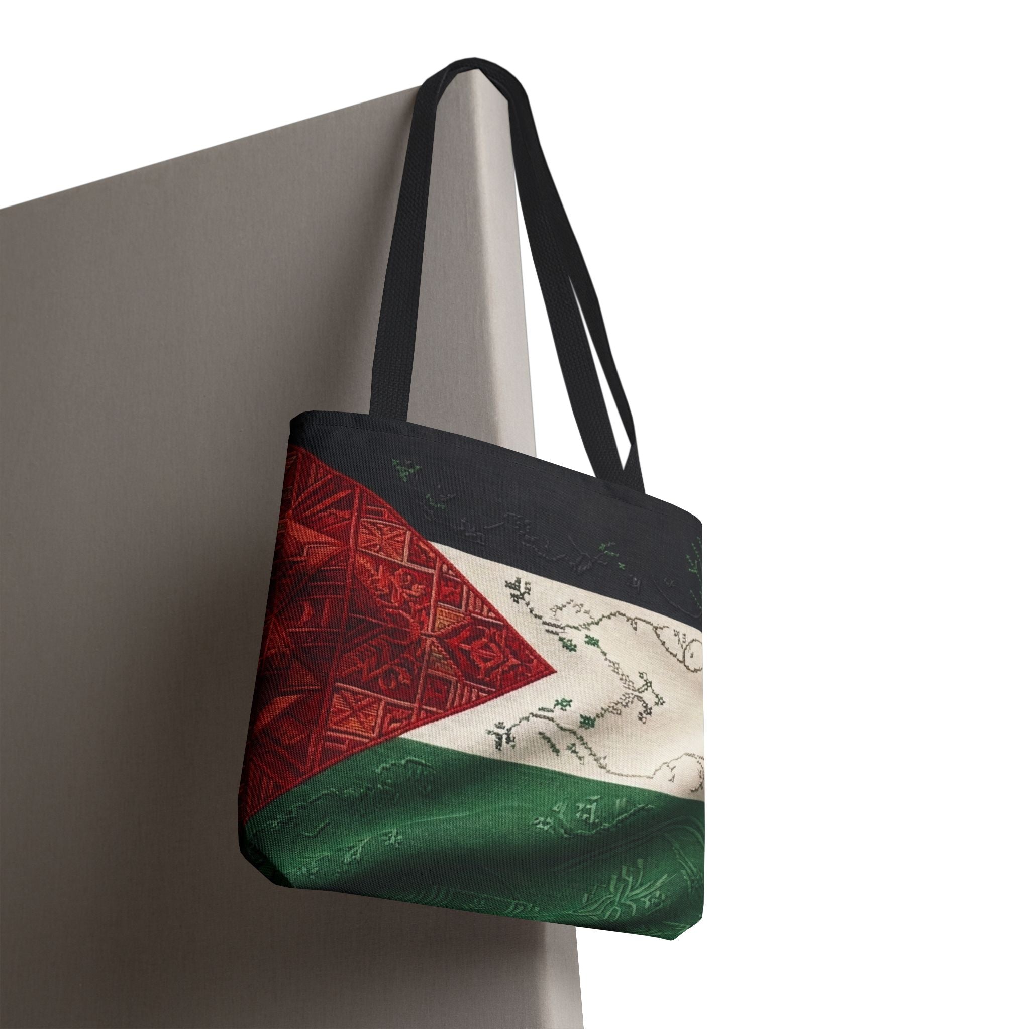 Palestine Flag Pattern Tote Bag | AOP Palestinian Textile Design