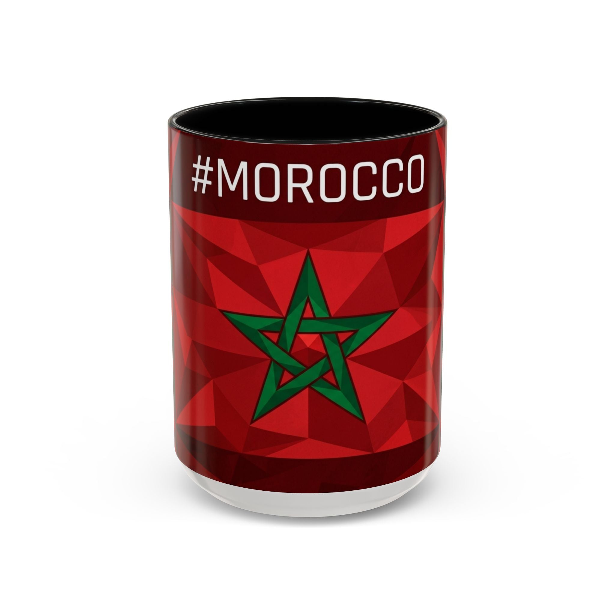 Morocco Flag Red Geometric Star Accent Mug | 11oz 15oz