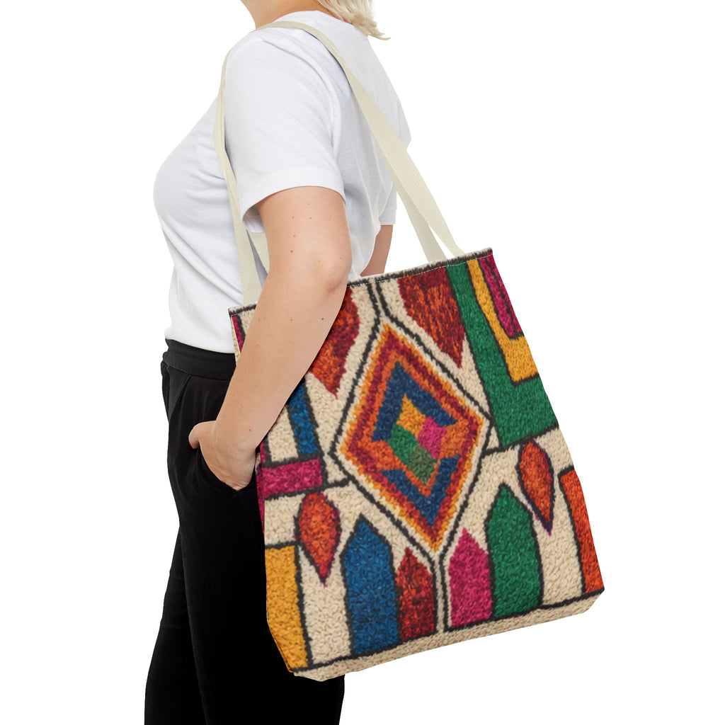 Colorful Geometric Kilim Pattern Tote | Boho Aztec Tribal Bag
