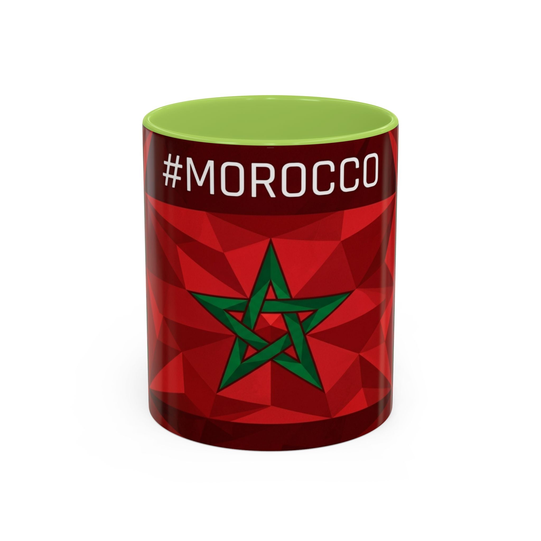 Morocco Flag Red Geometric Star Accent Mug | 11oz 15oz