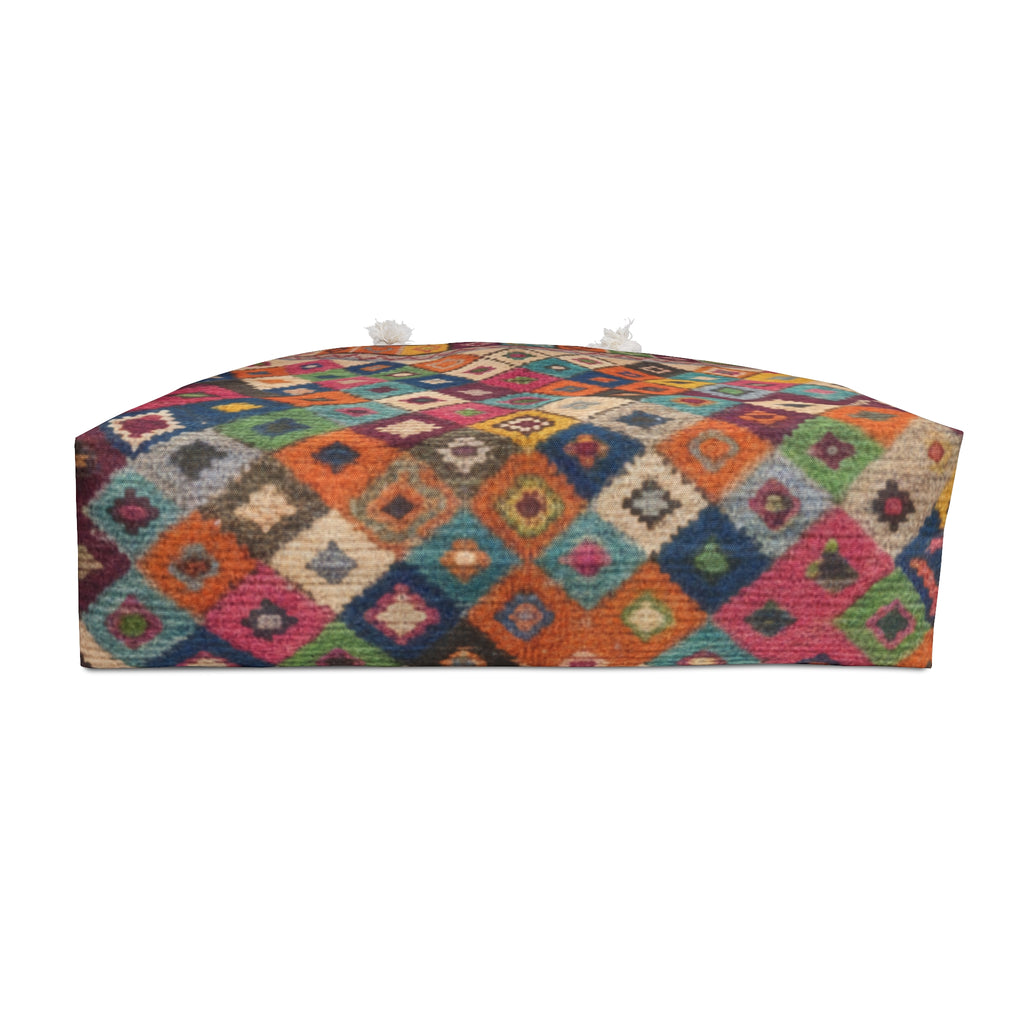 Colorful Kilim Diamond Pattern Weekender Bag | Boho Travel Tote