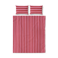 Red and Pink Vertical Stripe Quilt Cover Set