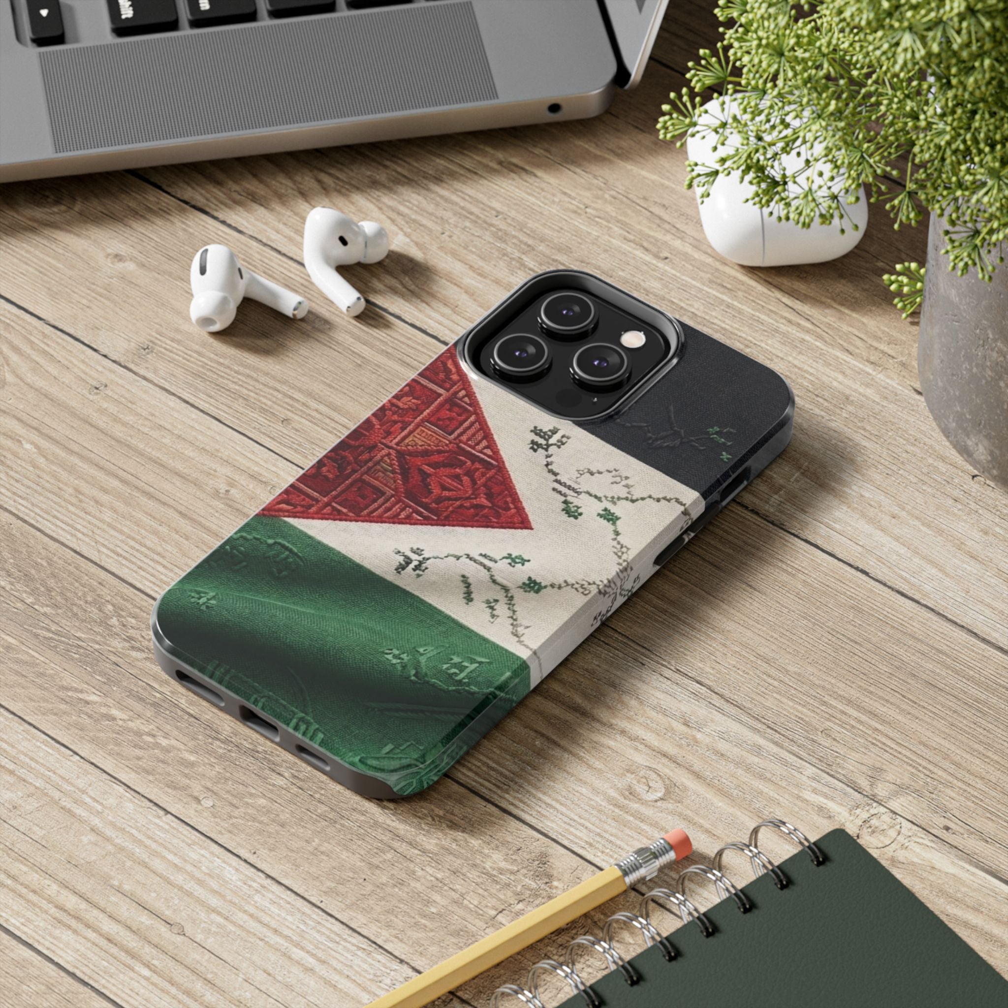 Palestine Flag Pattern Tough Phone Case | Palestine Textile Design