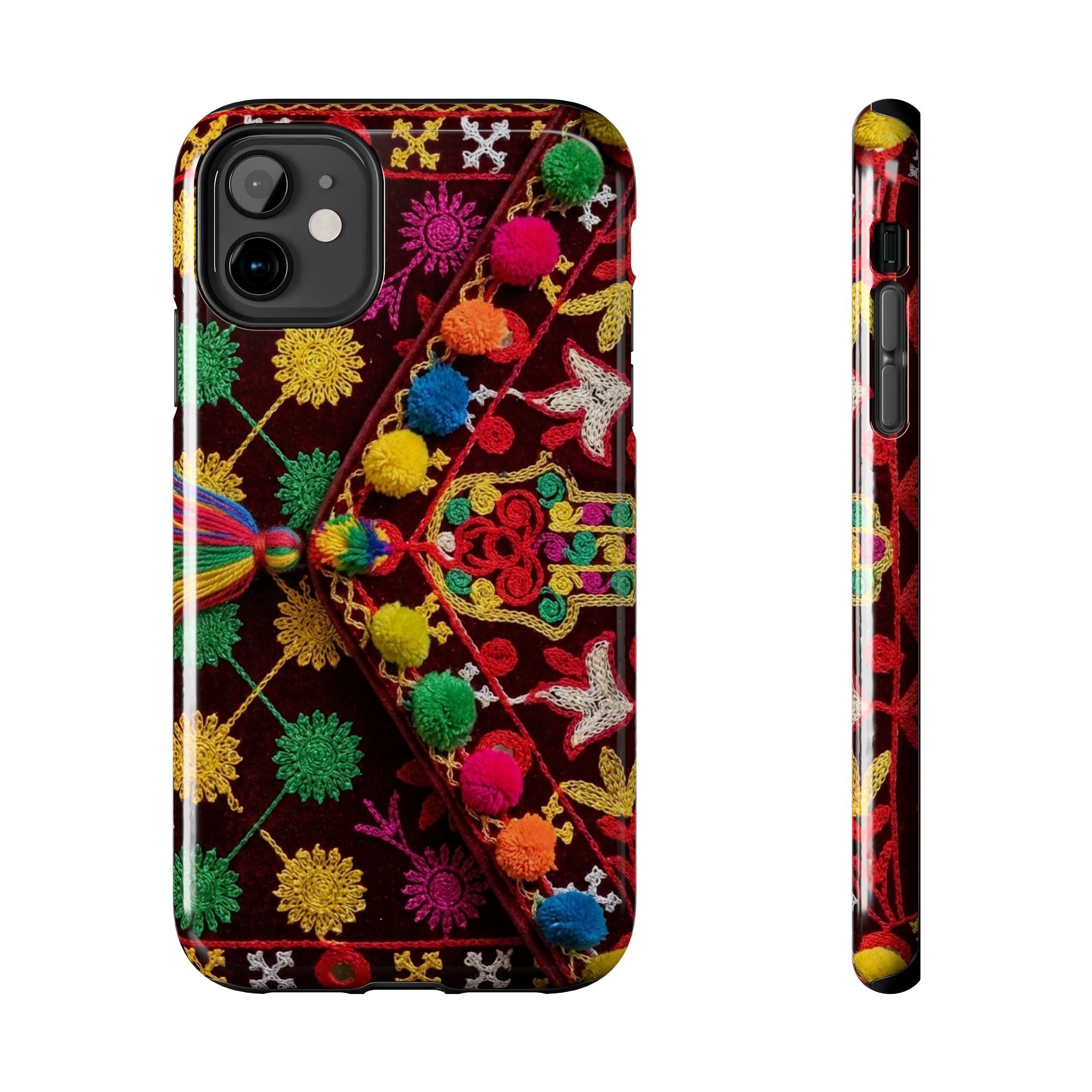 Colorful Pom Pom Pattern Phone Case | Tough Phone Case