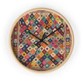 Colorful Kilim Pattern Wall Clock | Geometric Boho Decor