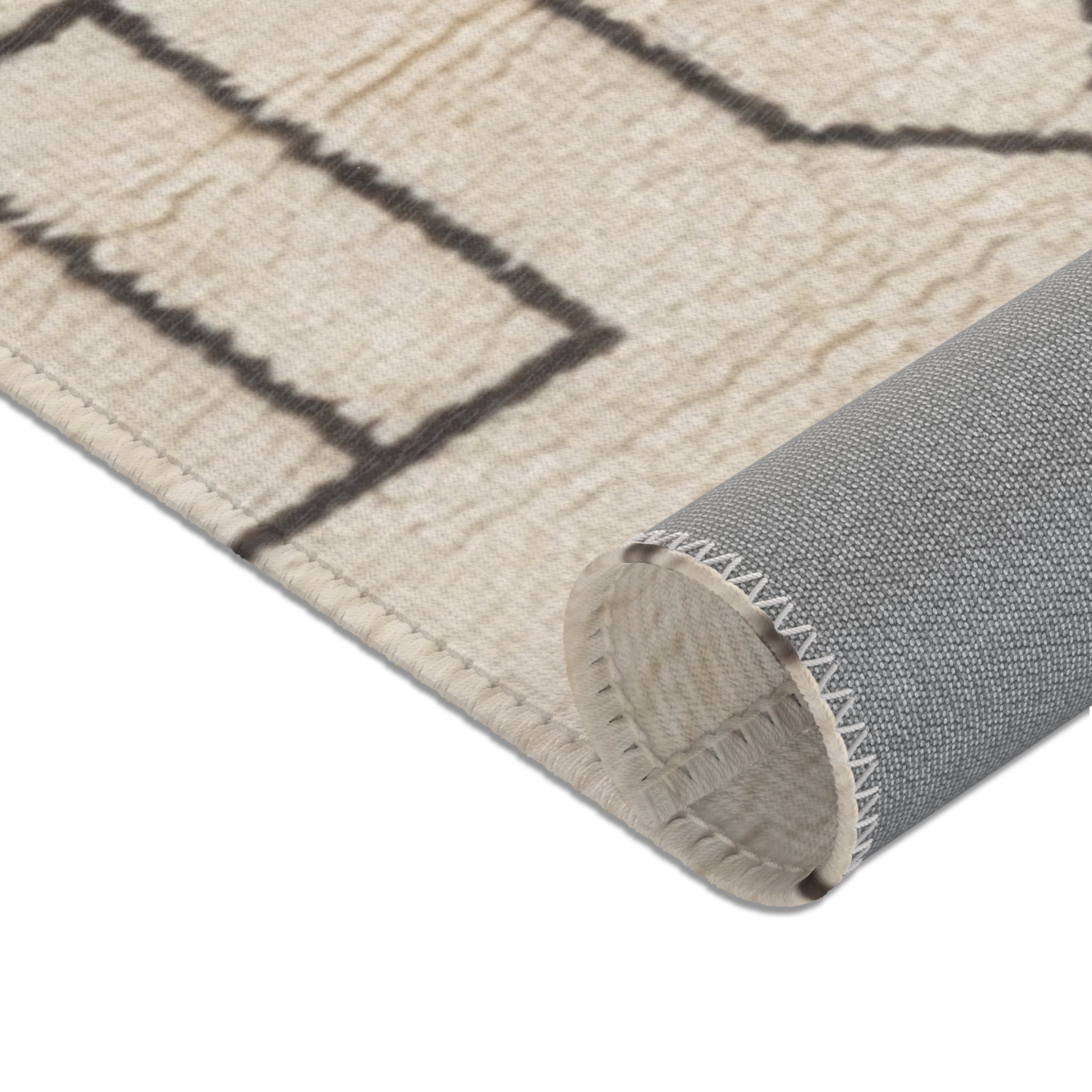 Geometric Moroccan Tile Area Rug | Neutral Boho Floor Decor