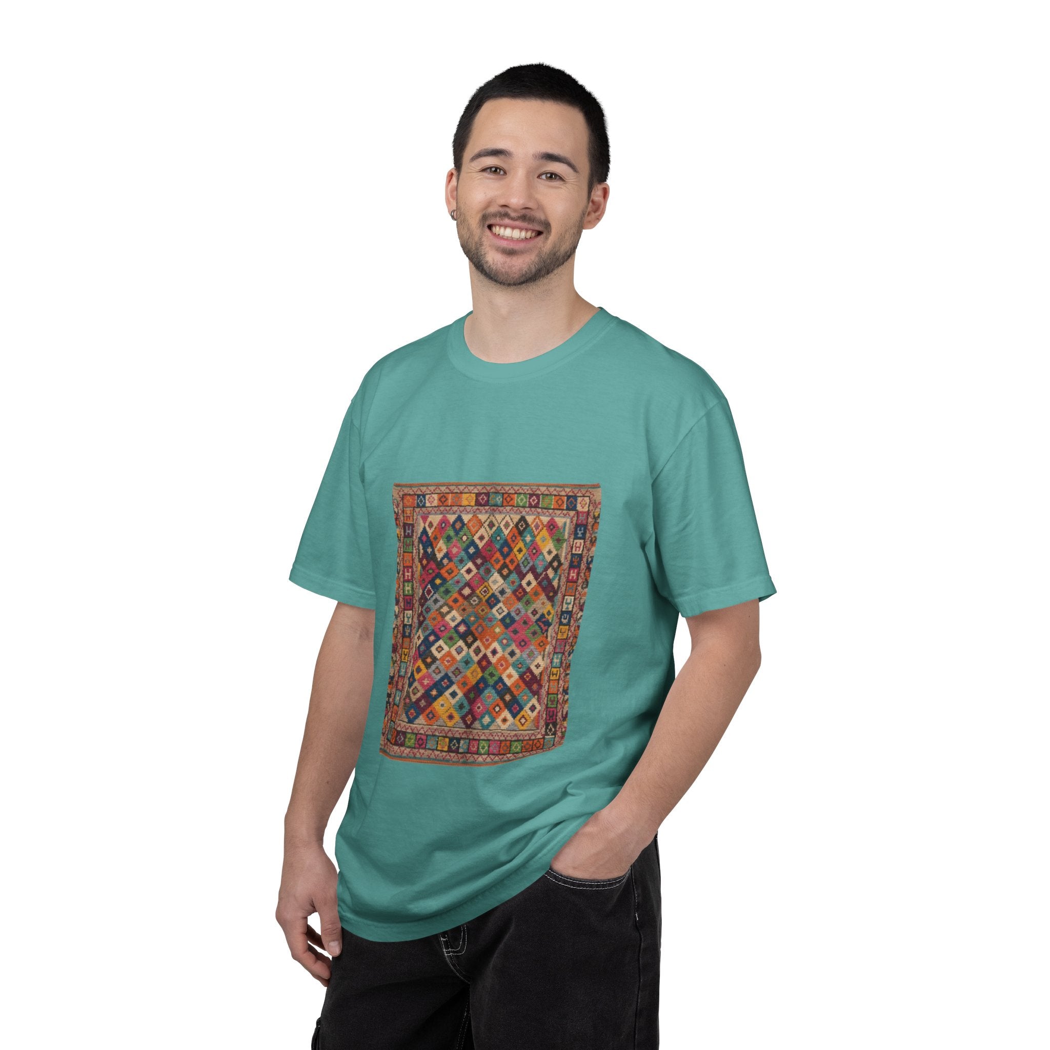 Colorful Kilim Rug Artwork T-Shirt | Geometric Ethnic Print