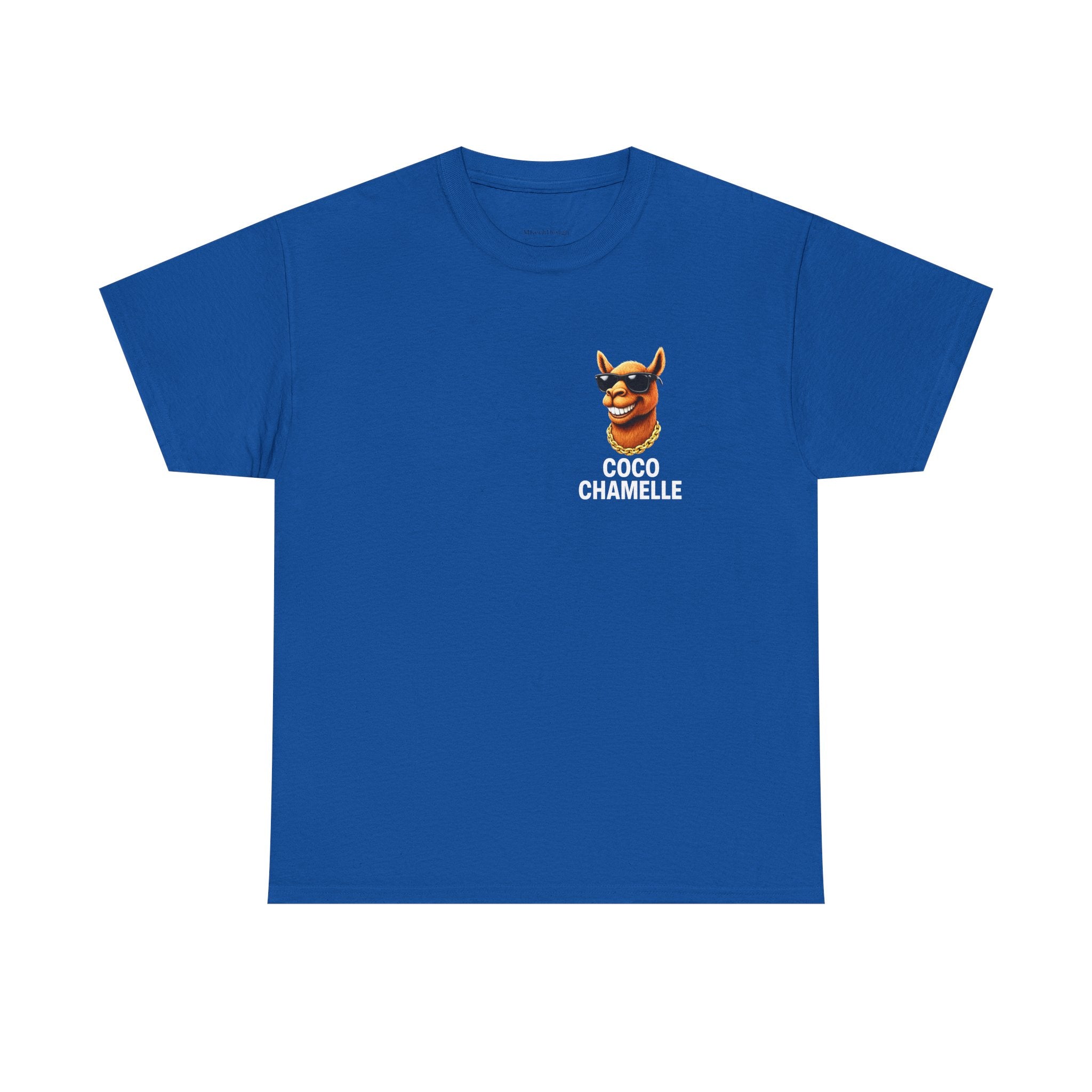 Coco Chamelle Tee Shirt - Cool Camel with Sunglasses & Gold Chain