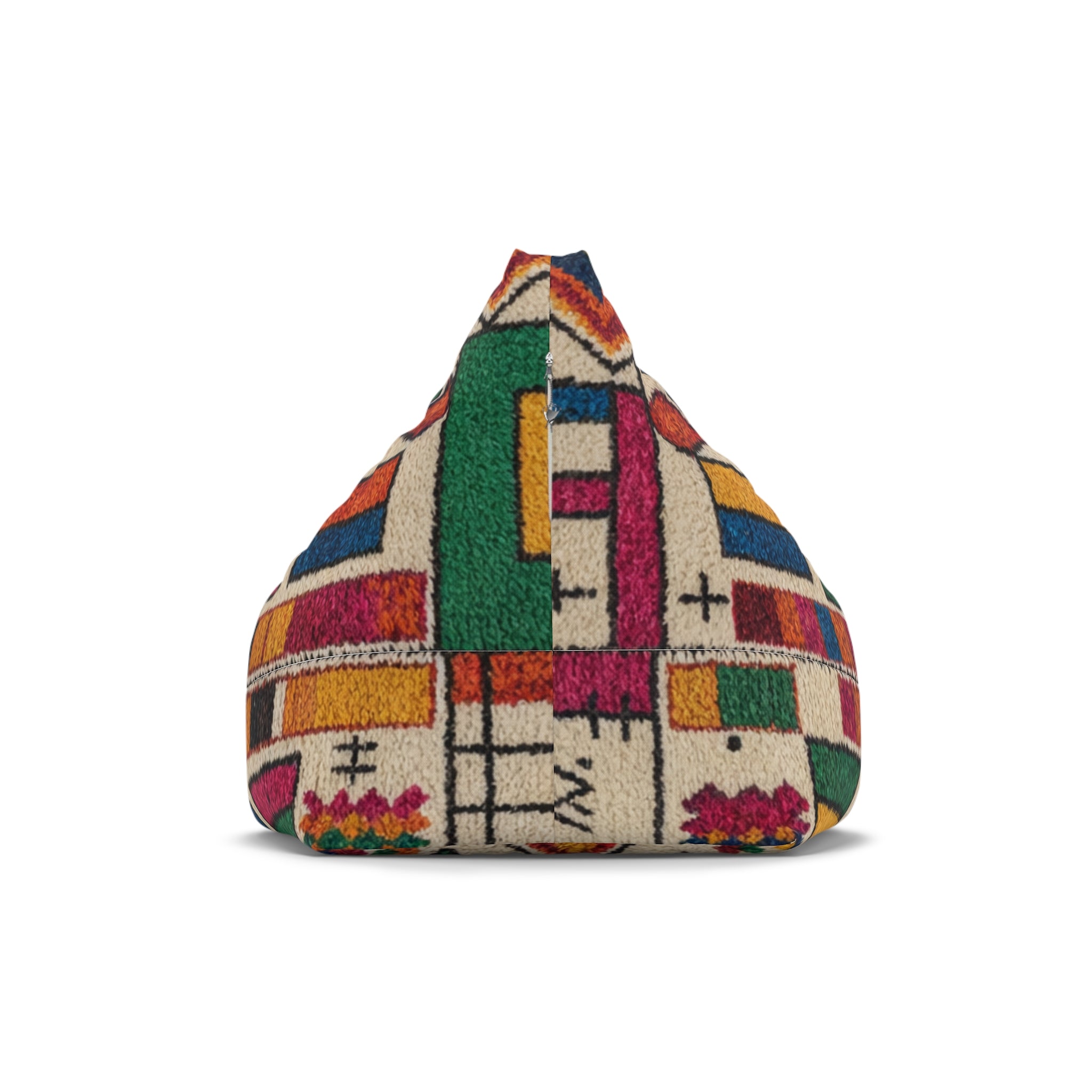 Colorful Moroccan Pouf Bean Bag Chair Cover | Boho Tribal Home Decor