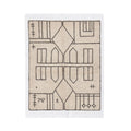 Neutral Geometric Tribal Pattern Velveteen Plush Blanket | Boho Minimalist Throw