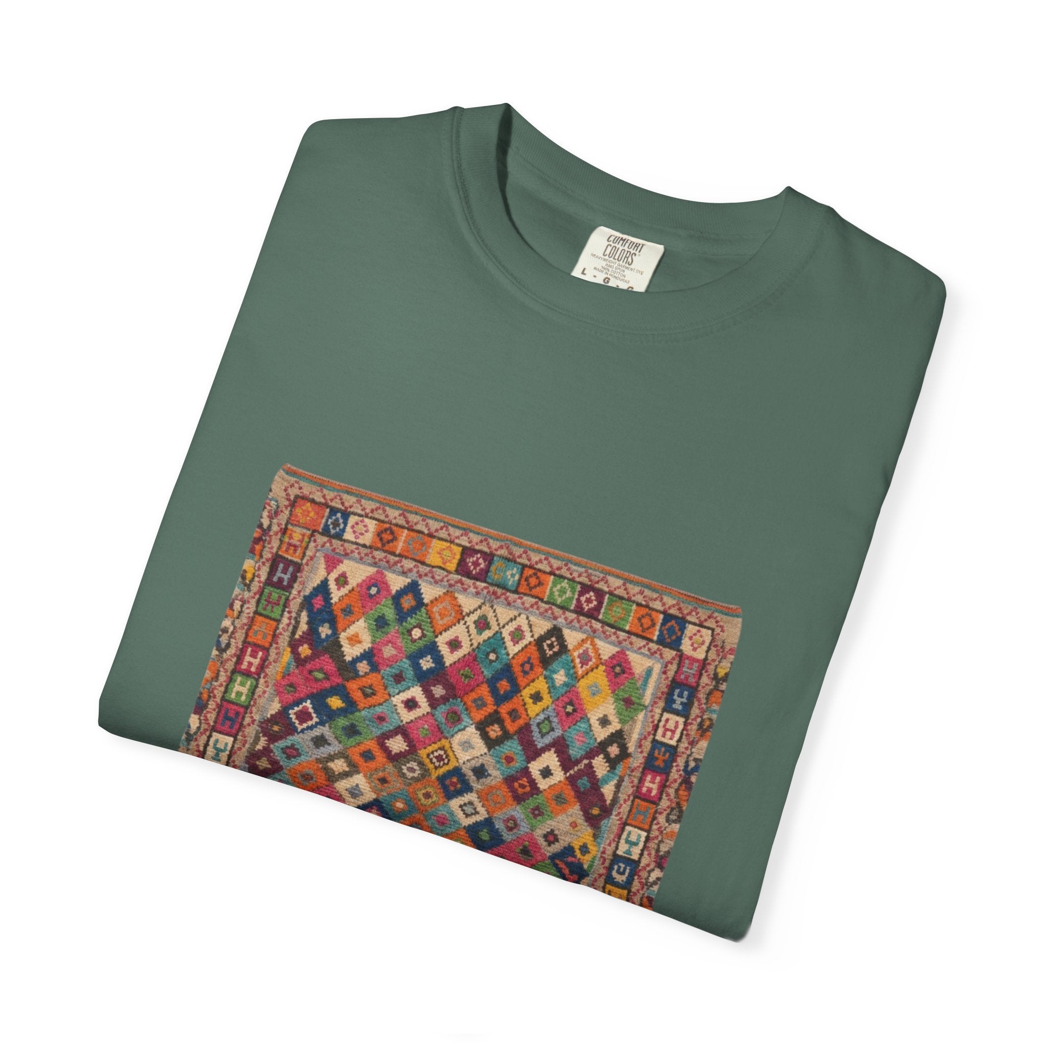 Colorful Kilim Rug Artwork T-Shirt | Geometric Ethnic Print