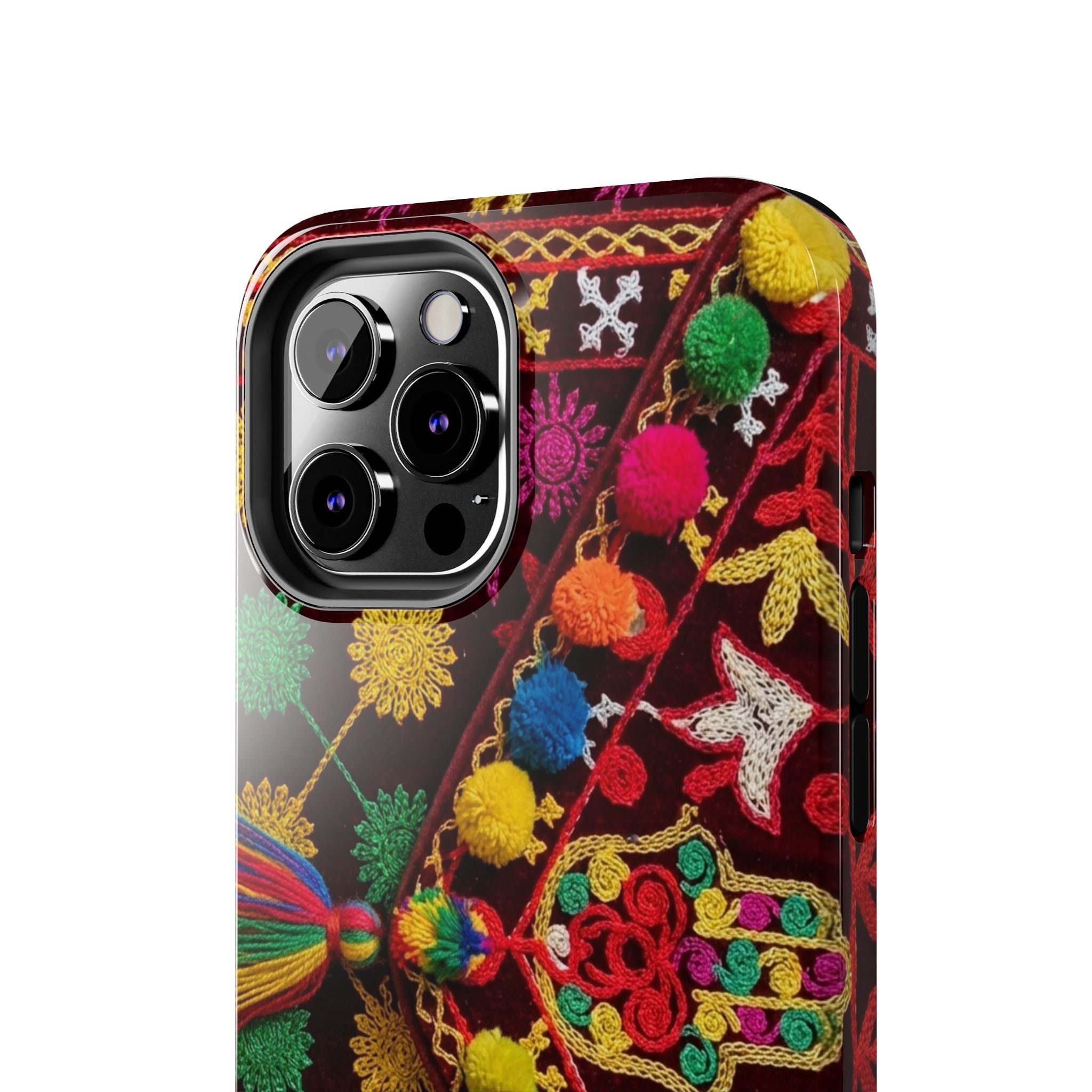 Colorful Pom Pom Pattern Phone Case | Tough Phone Case