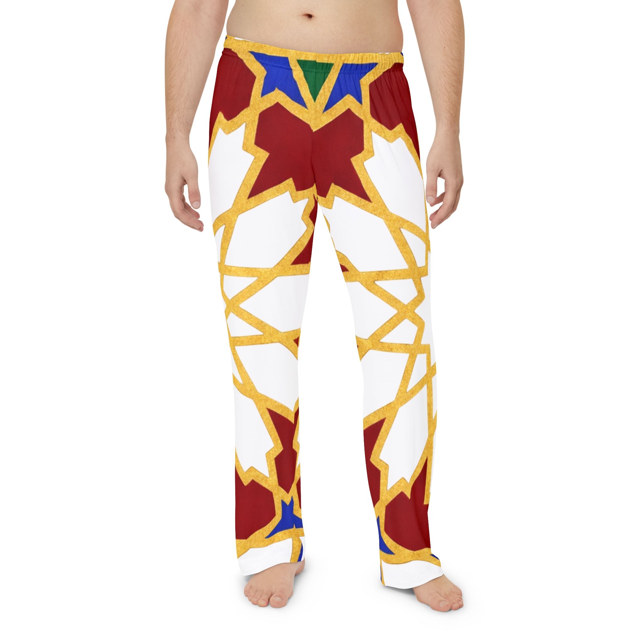 Moroccan Geometric Pattern Pajama Pants | All-Over Print