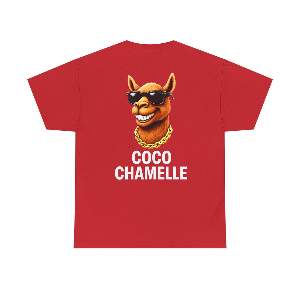 Coco Chamelle Tee Shirt - Cool Camel with Sunglasses & Gold Chain