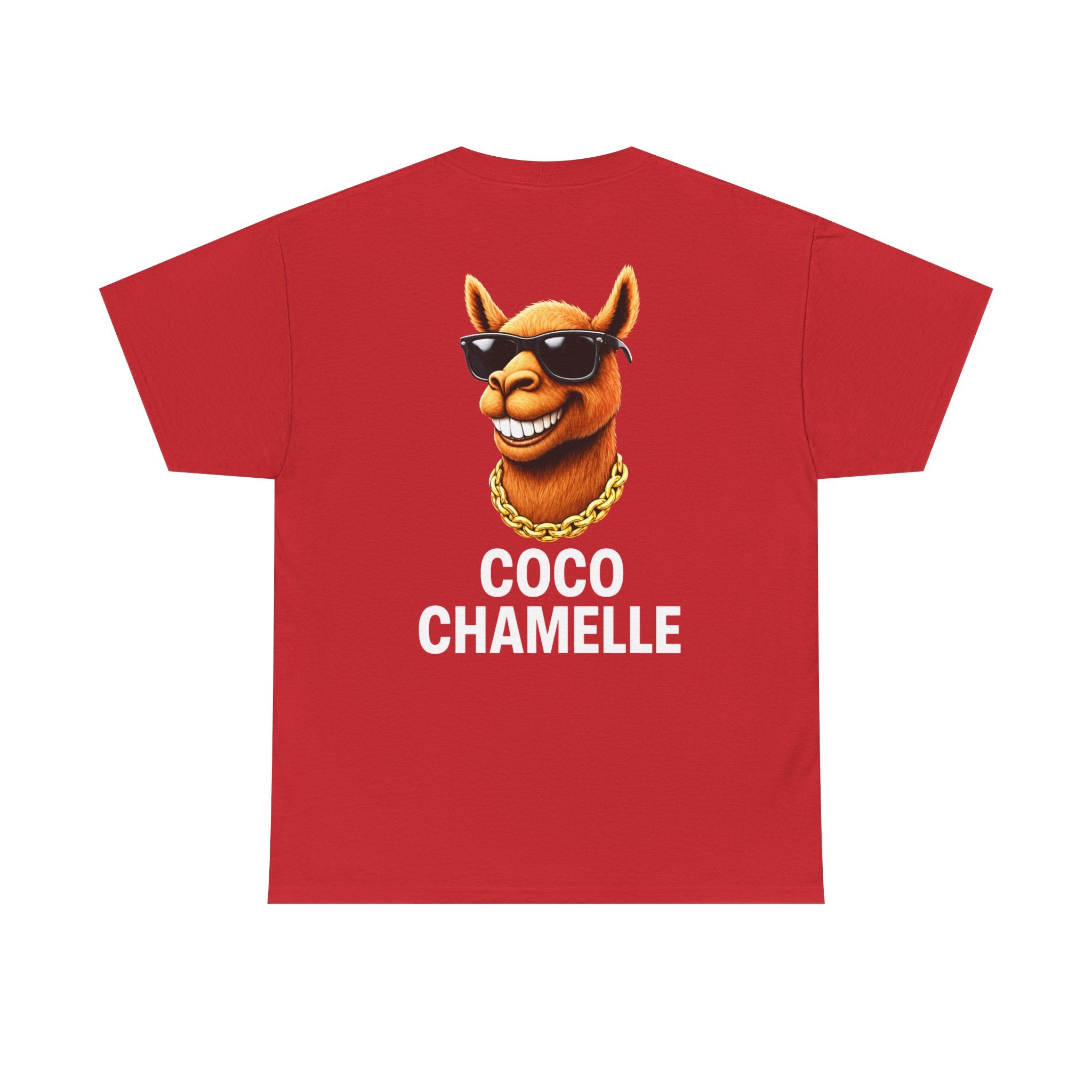 Coco Chamelle Tee Shirt - Cool Camel with Sunglasses & Gold Chain