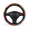 Boho Floral Pattern Car Steering Wheel Cover | Colorful Tie-Dye Inspired