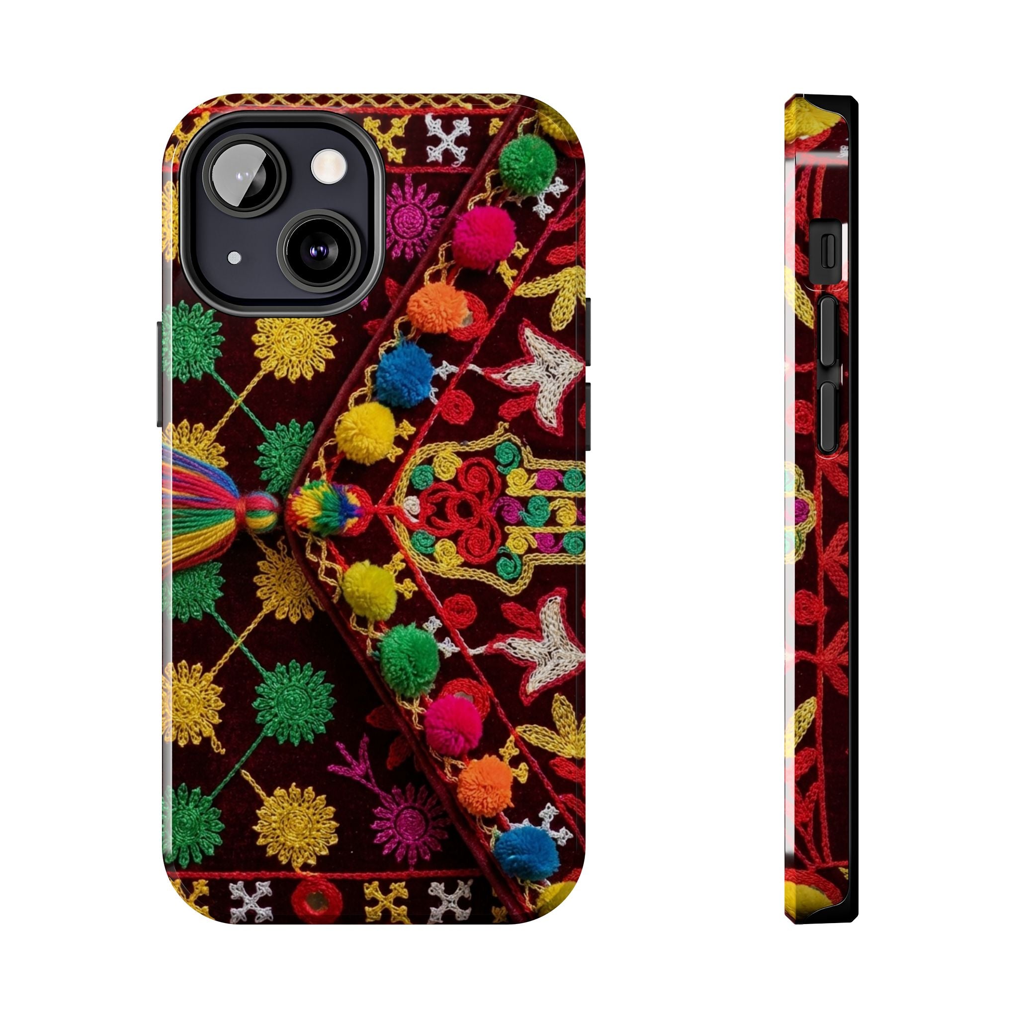 Colorful Pom Pom Pattern Phone Case | Tough Phone Case