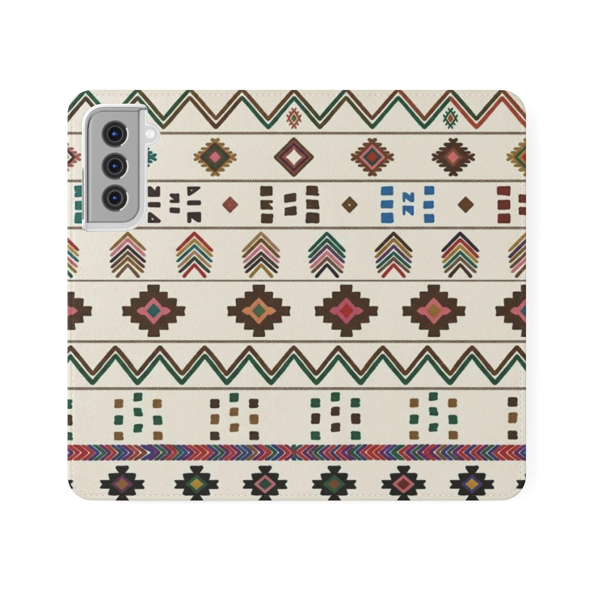 Southwestern Aztec Pattern Flip Case | Tribal Phone Wallet, Card Slots
