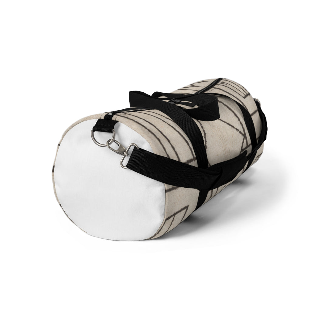 Neutral Geometric Pattern Duffel Bag | Minimalist Travel Tote