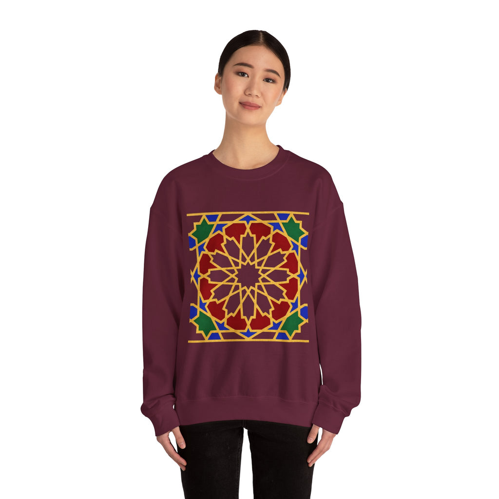 Geometric Moorish Tile Sweatshirt | Moroccan Mosaic Pattern