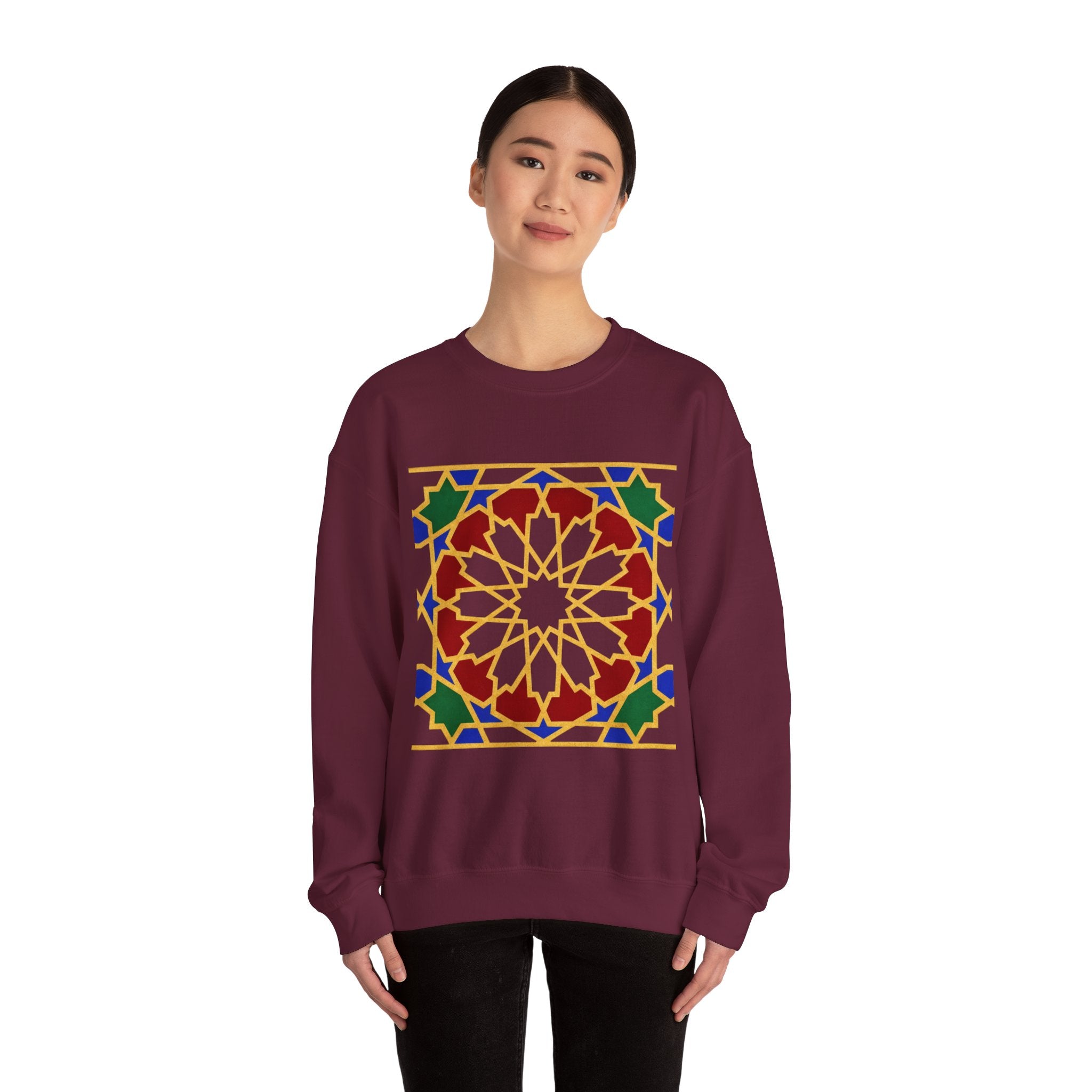 Geometric Moorish Tile Sweatshirt | Moroccan Mosaic Pattern