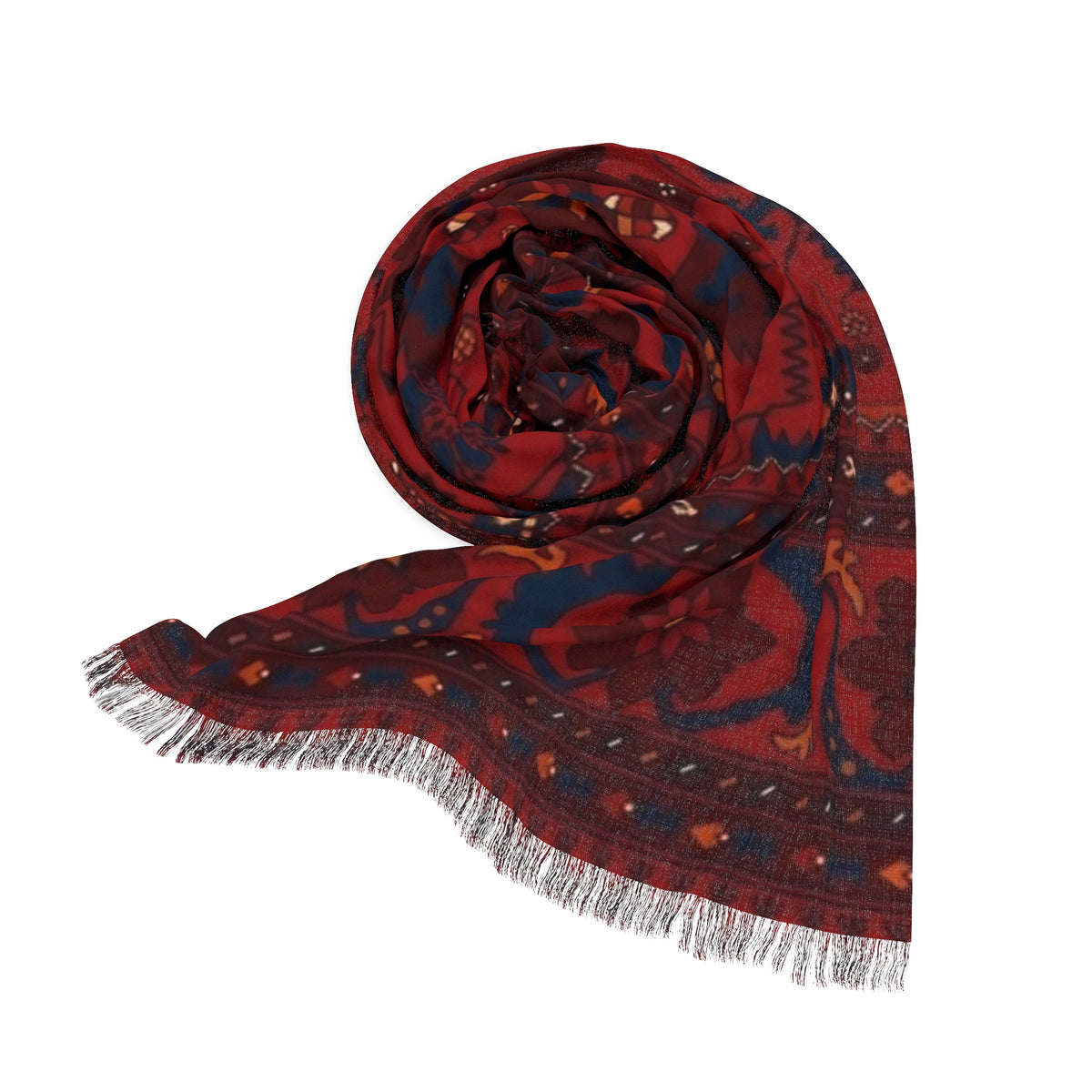 Red Persian Light Scarf | Boho Fringe Scarf