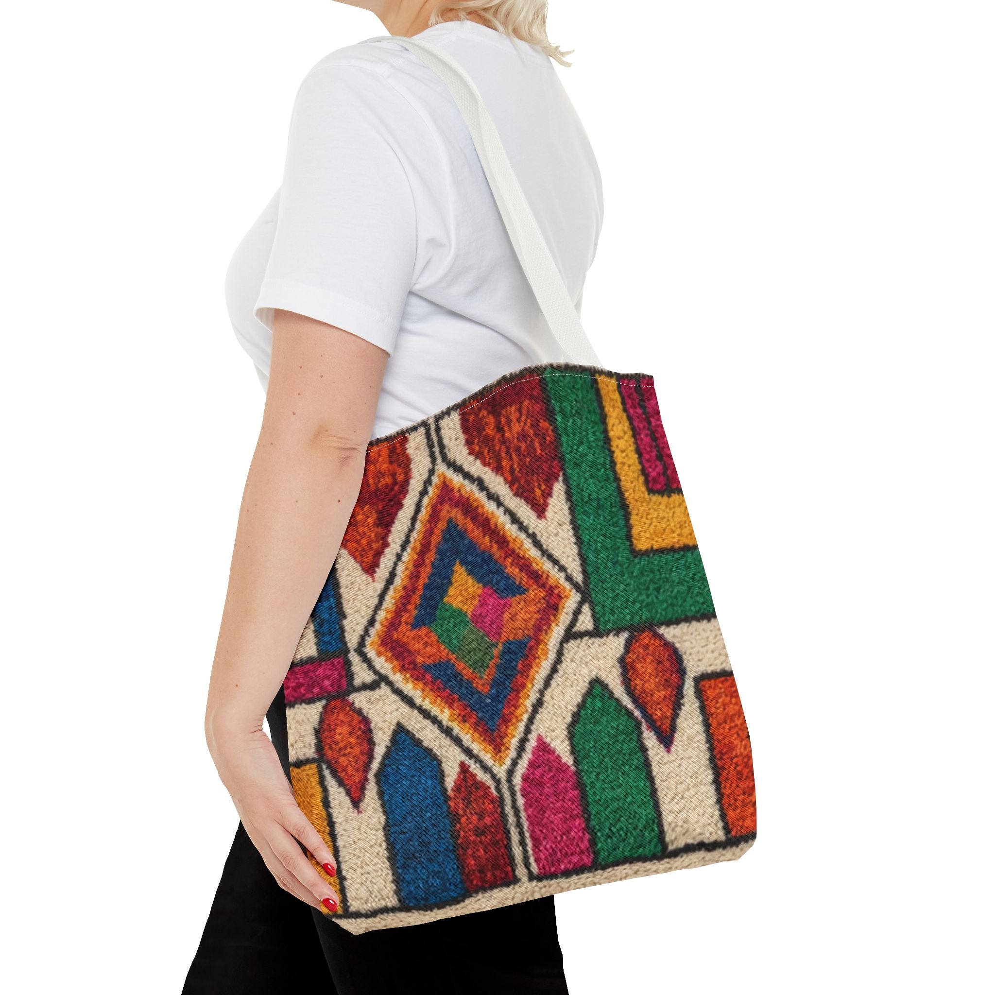 Colorful Geometric Kilim Pattern Tote | Boho Aztec Tribal Bag