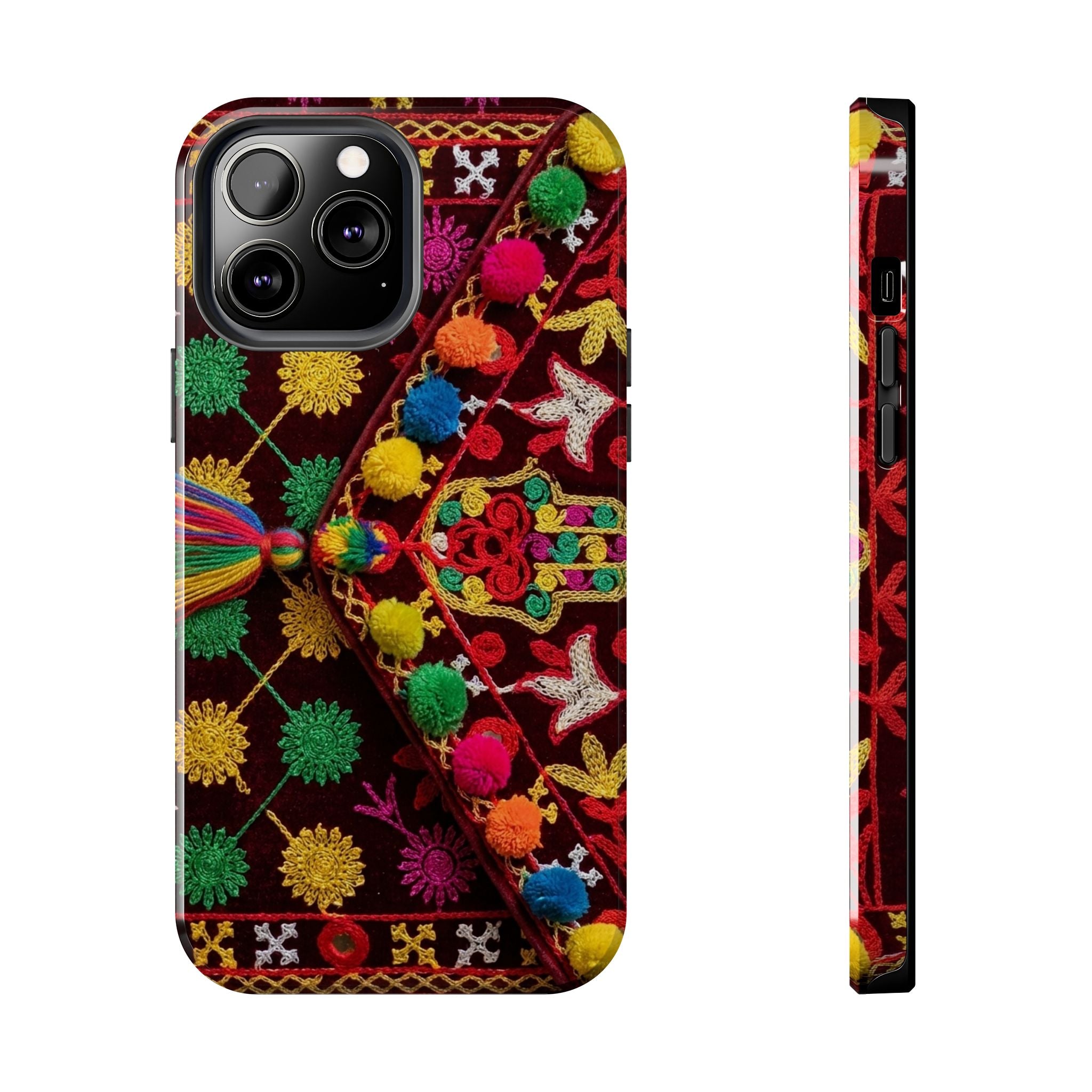 Colorful Pom Pom Pattern Phone Case | Tough Phone Case