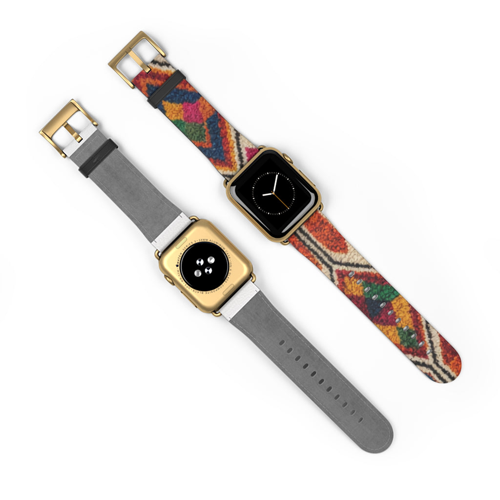 Boho Kilim Pattern Watch Band | Colorful Moroccan Berber Strap
