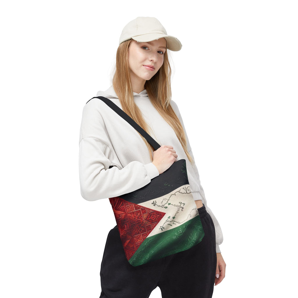 Palestine Flag Pattern Tote Bag | AOP Palestinian Textile Design