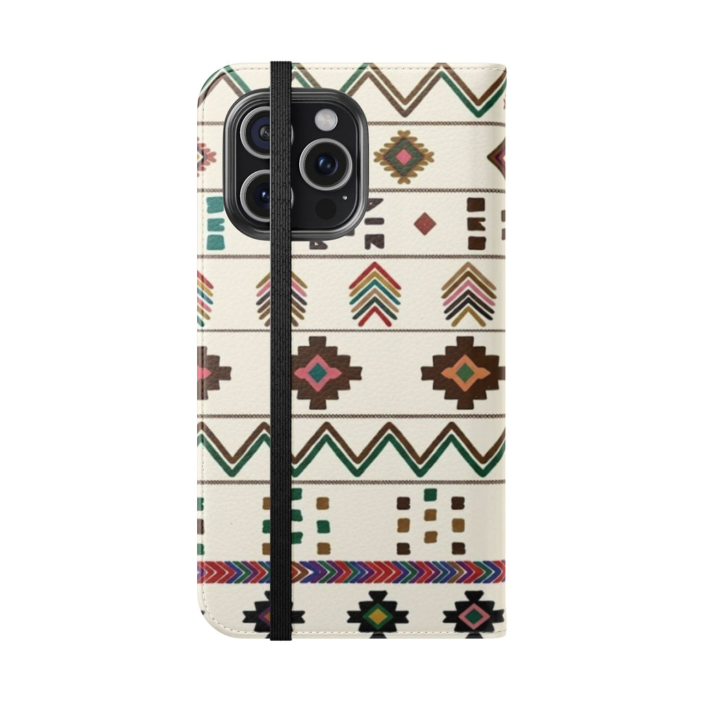 Southwestern Aztec Pattern Flip Case | Tribal Phone Wallet, Card Slots
