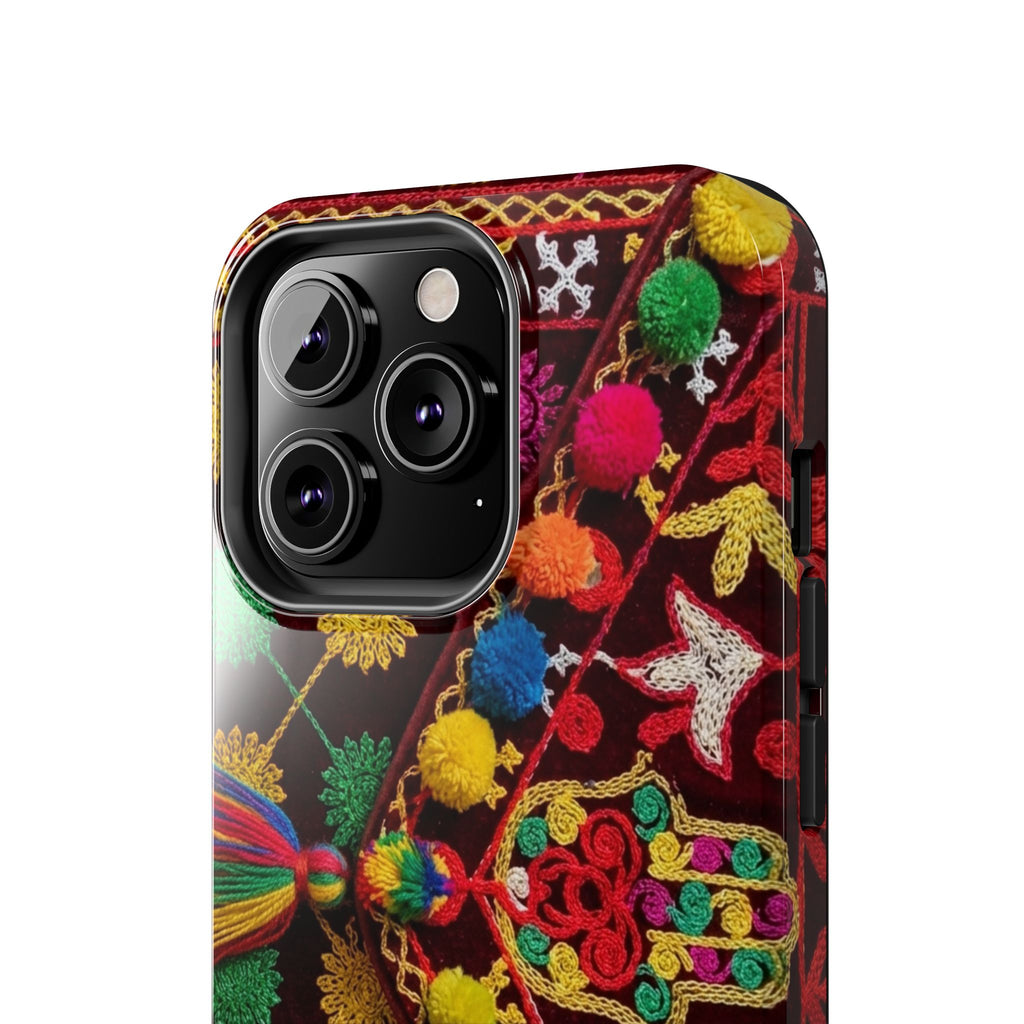 Colorful Pom Pom Pattern Phone Case | Tough Phone Case