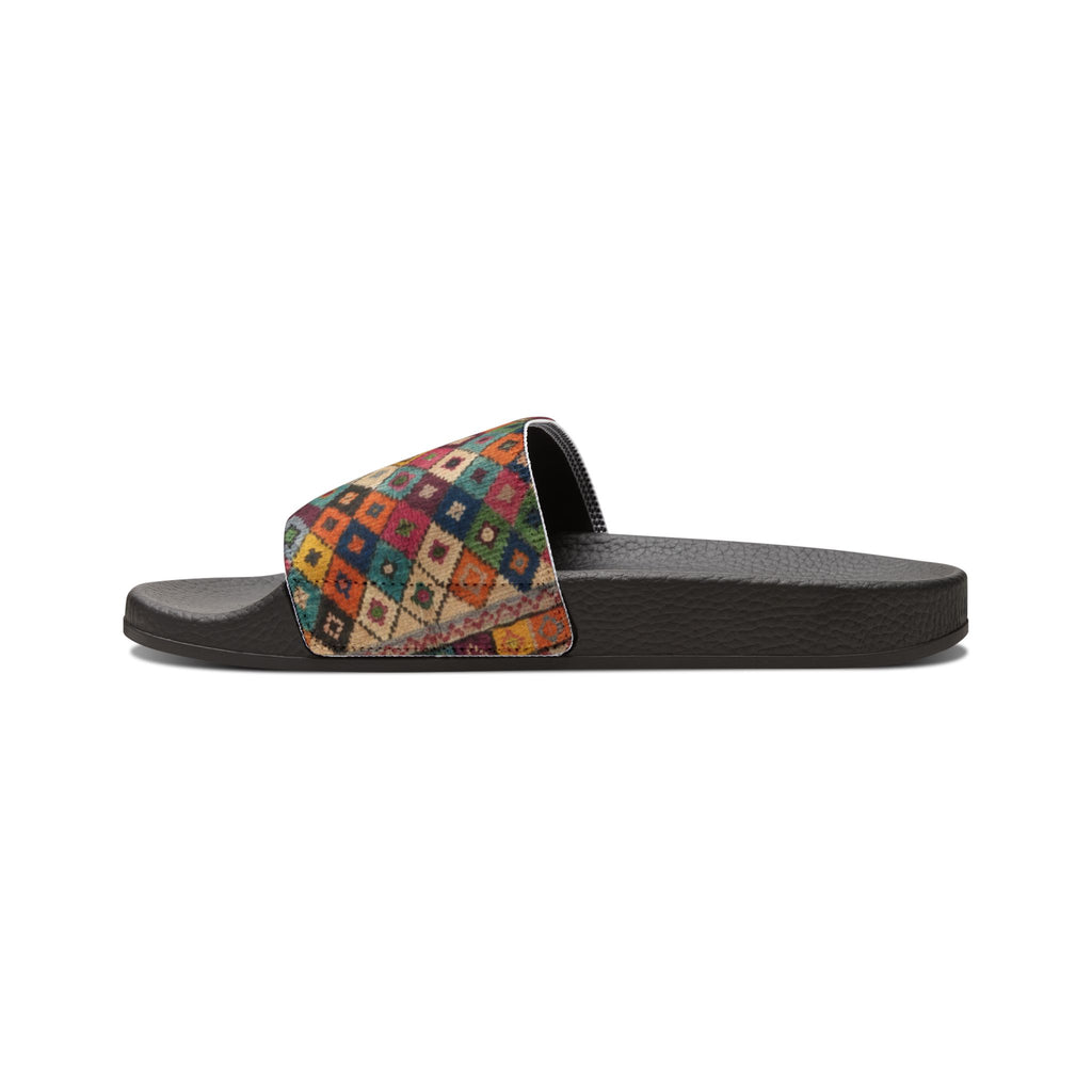 Colorful Kilim Diamond Pattern Slide Sandals | Women's Removable-Strap Sandals