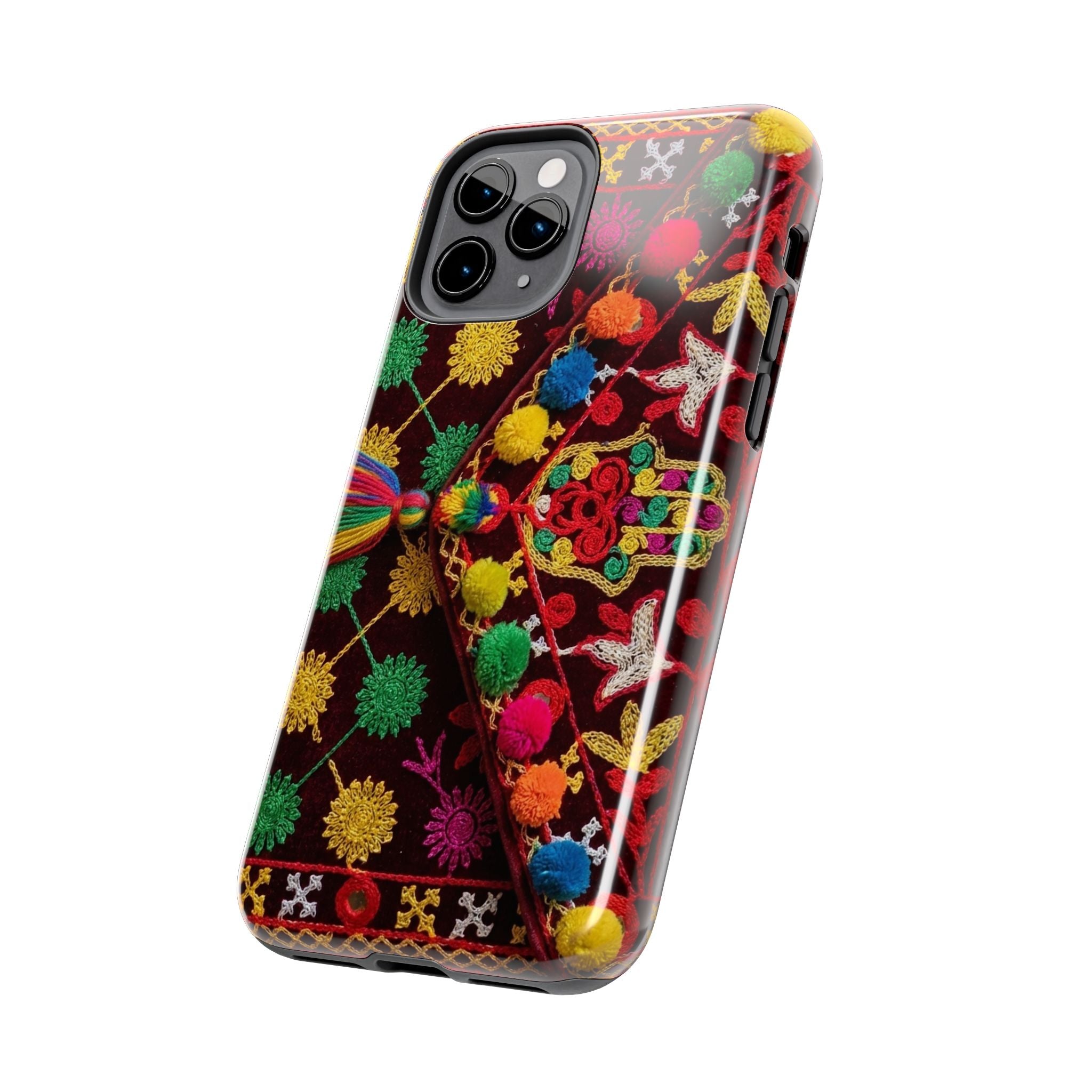 Colorful Pom Pom Pattern Phone Case | Tough Phone Case