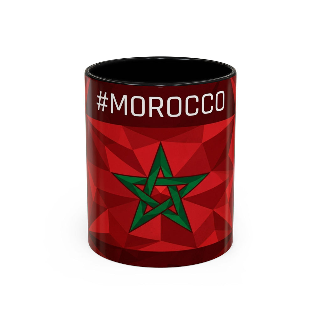 Morocco Flag Red Geometric Star Accent Mug | 11oz 15oz