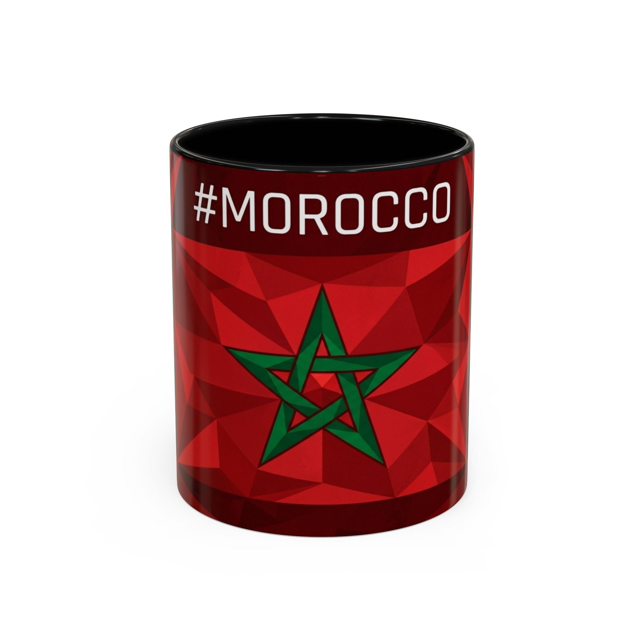 Morocco Flag Red Geometric Star Accent Mug | 11oz 15oz