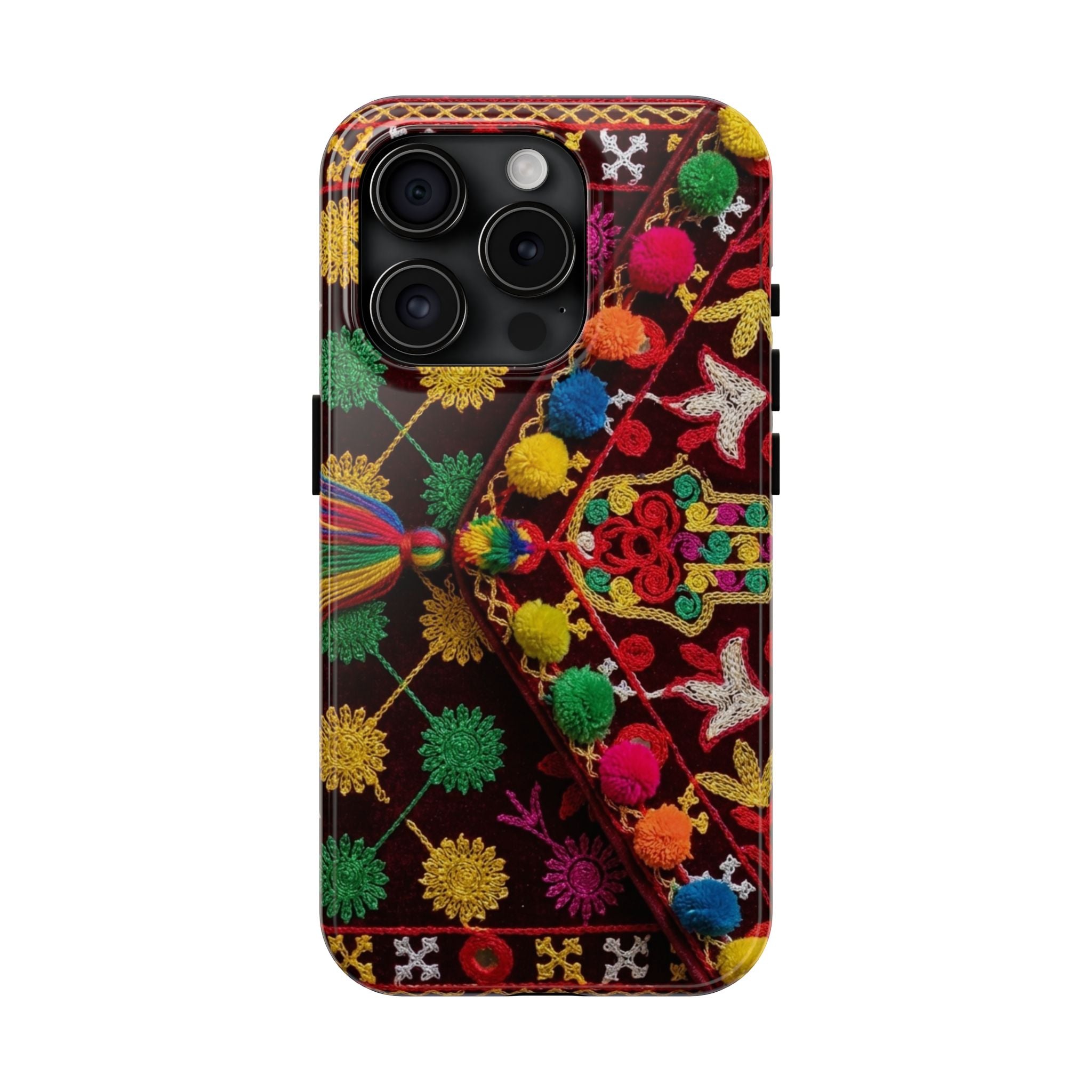 Colorful Pom Pom Pattern Phone Case | Tough Phone Case
