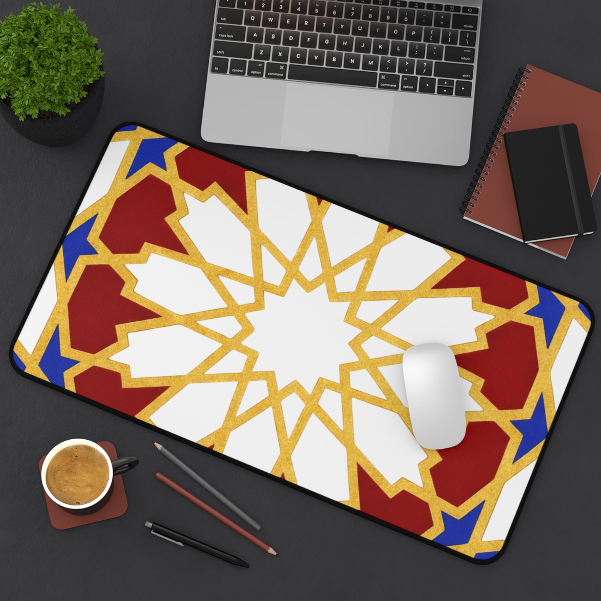 Geometric Moorish Star Desk Mat | Moroccan Pattern Mousepad