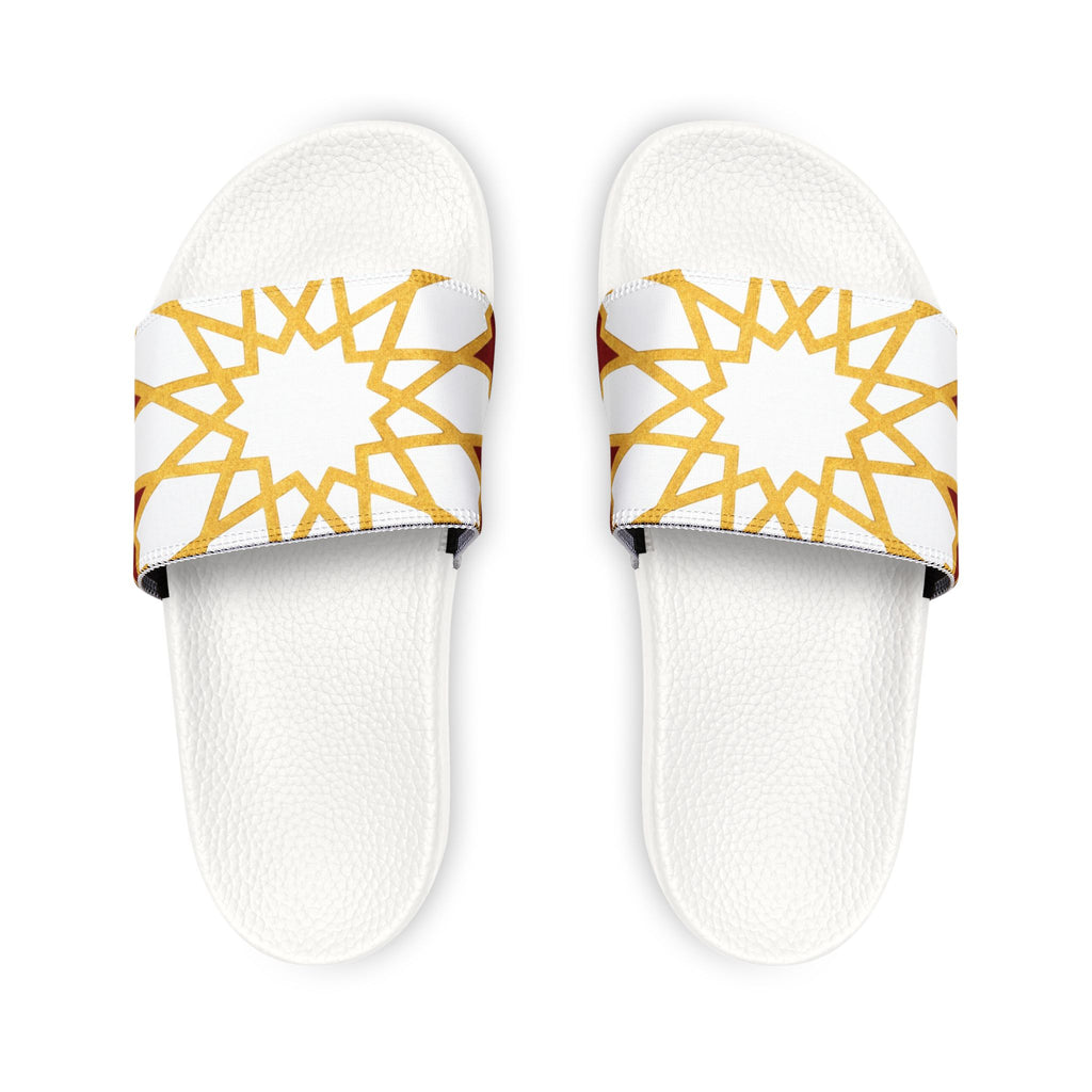 Gold Geometric Star Pattern Sandals | Slide Sandals