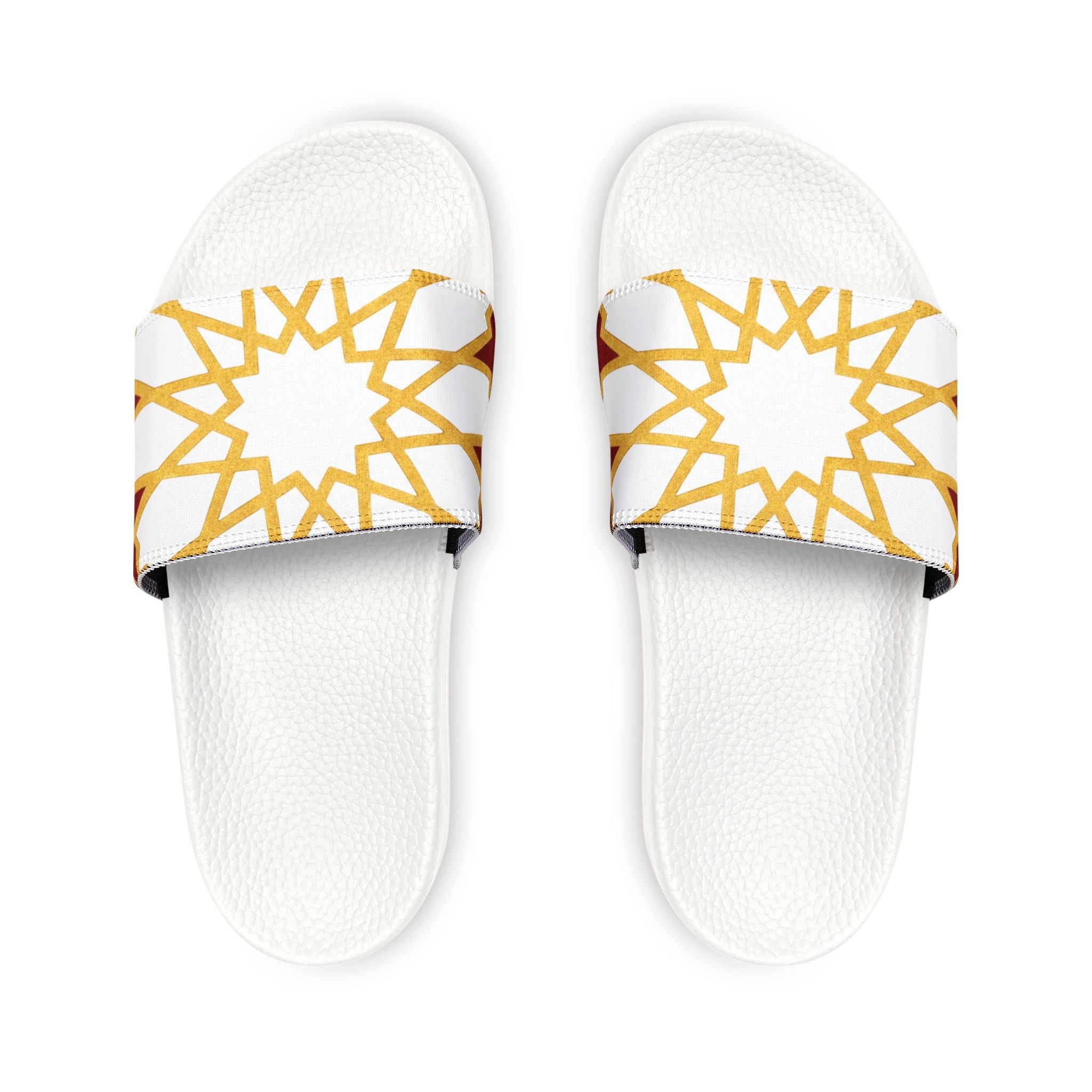 Gold Geometric Star Pattern Sandals | Slide Sandals