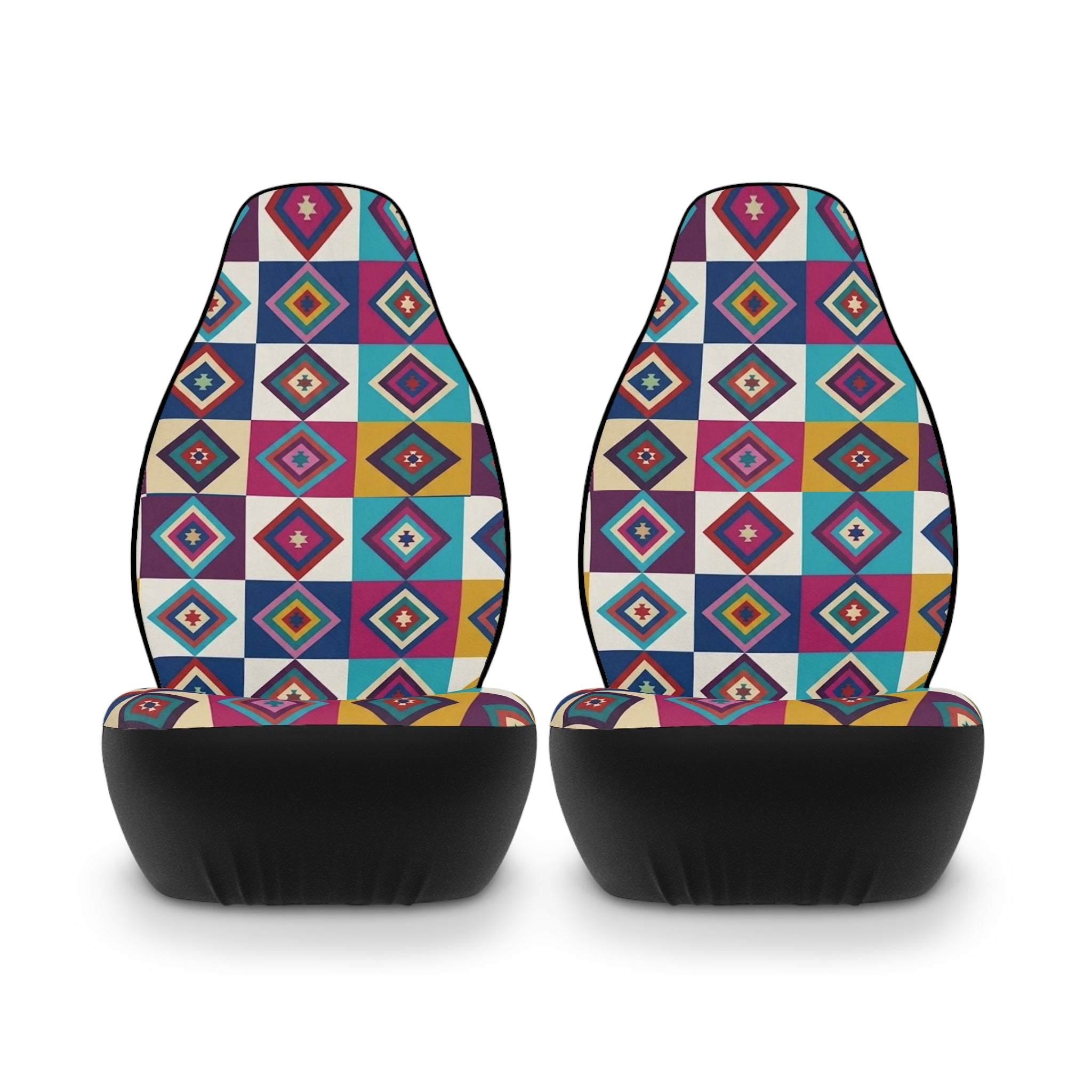 Colorful Geometric Diamond Pattern Car Seat Covers | Southwestern Print