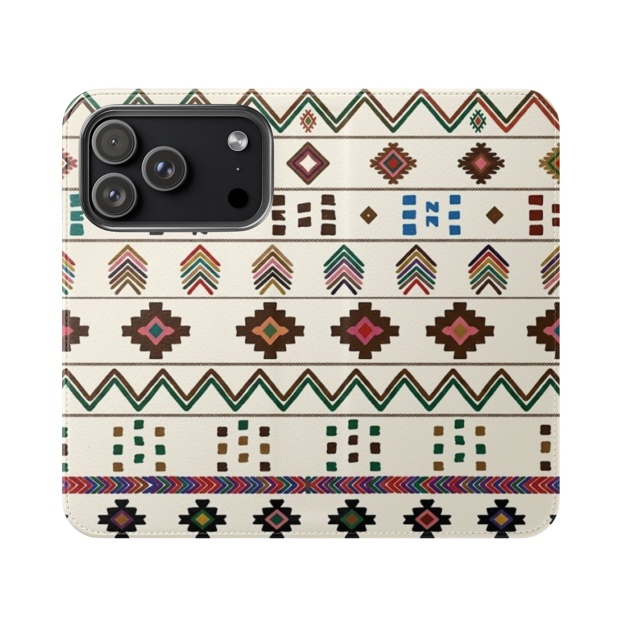 Southwestern Aztec Pattern Flip Case | Tribal Phone Wallet, Card Slots