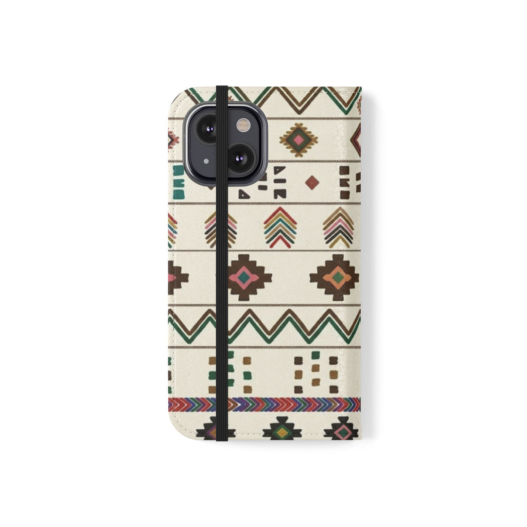 Southwestern Aztec Pattern Flip Case | Tribal Phone Wallet, Card Slots