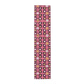 Pink Floral Pattern Table Runner | Boho Hearts Motif