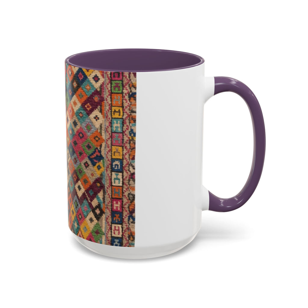Colorful Kilim Diamond Pattern Mug | Accent Coffee Mug 11oz 15oz